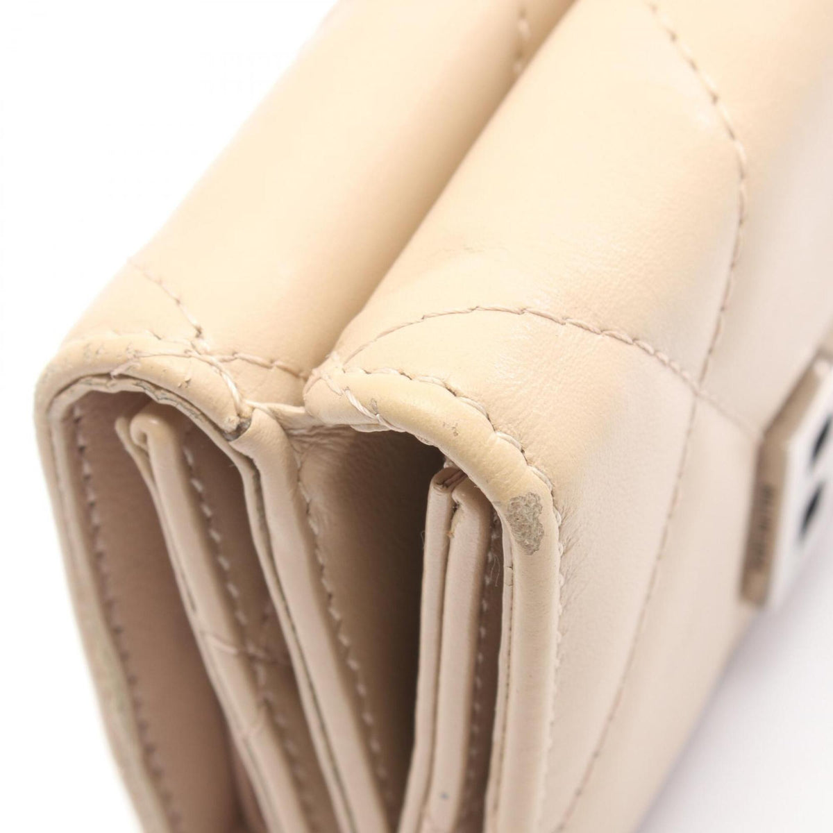 Balenciaga Beige Leather Wallet (Tri-Fold) (Pre-Owned)