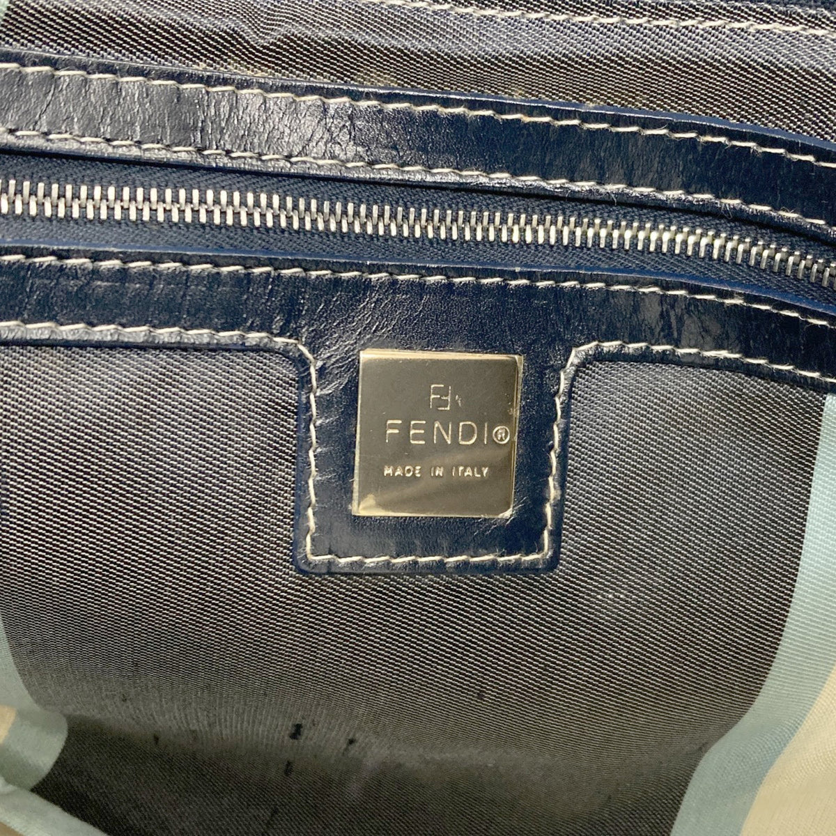 Fendi Blue Canvas Tote Bag (Pre-Owned)