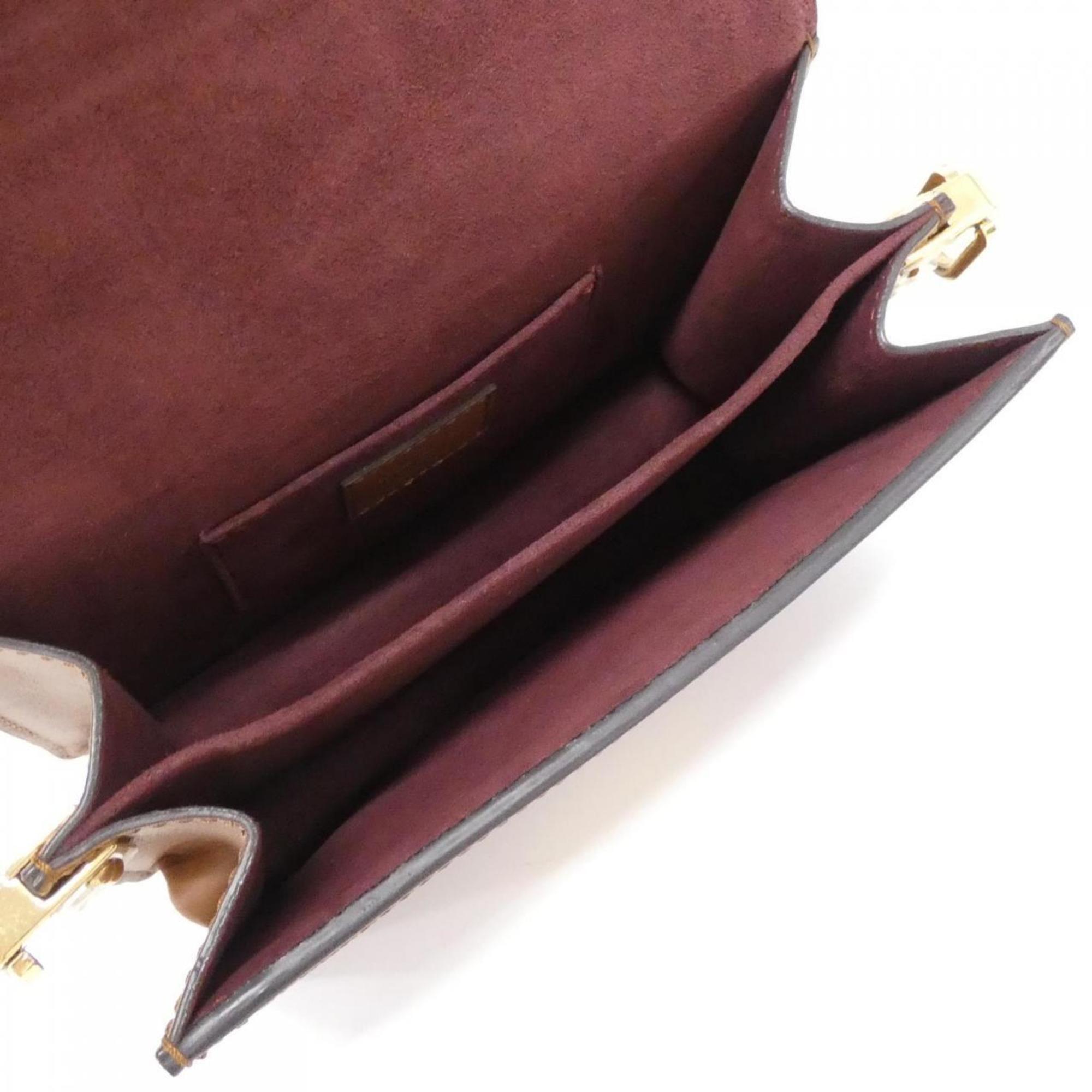 Louis Vuitton Bordeaux Red Color Jacquard Shoulder Bag (Pre-Owned)