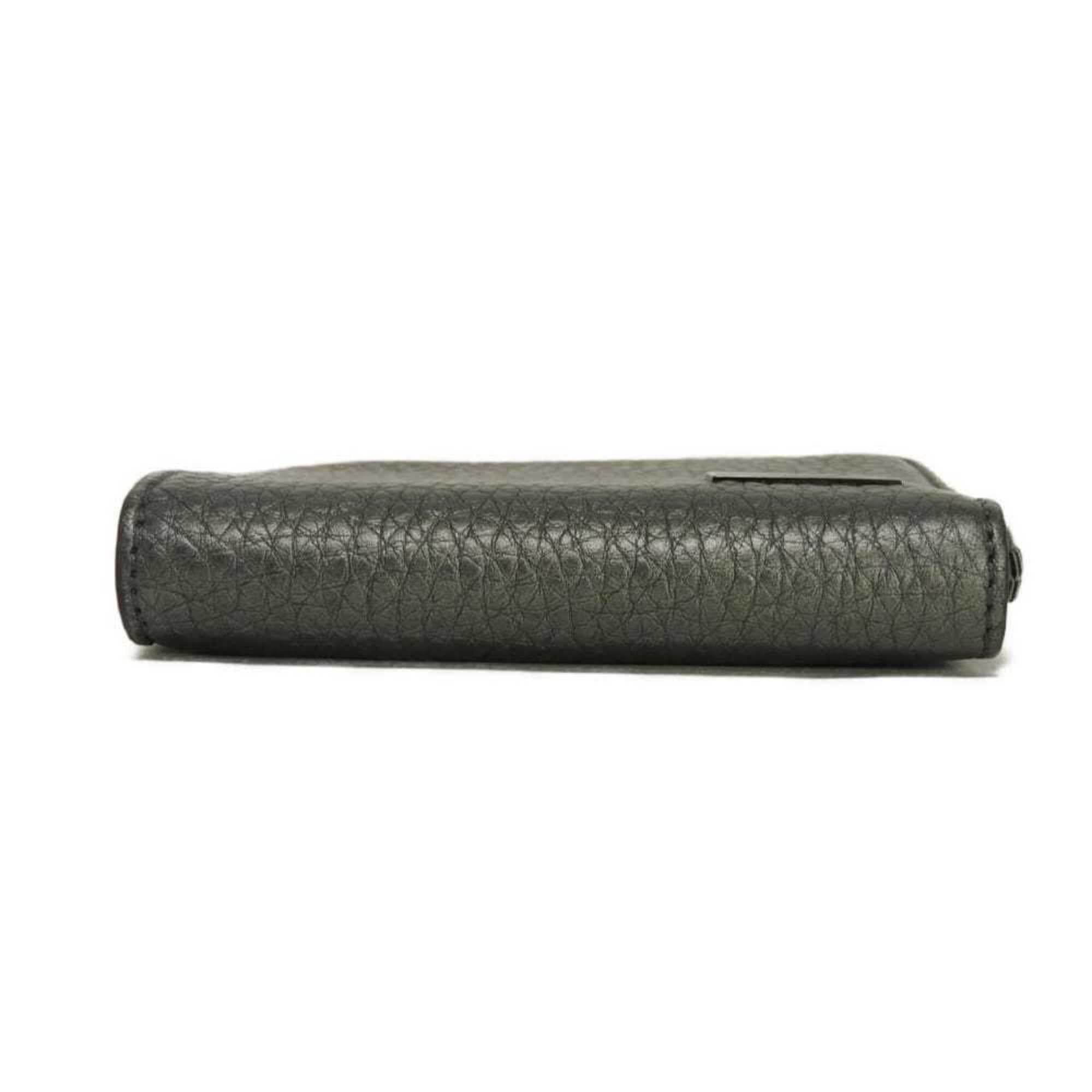 Fendi Gunmetal Metallic Gray Coin Purse/Coin Case (Pre-Owned)