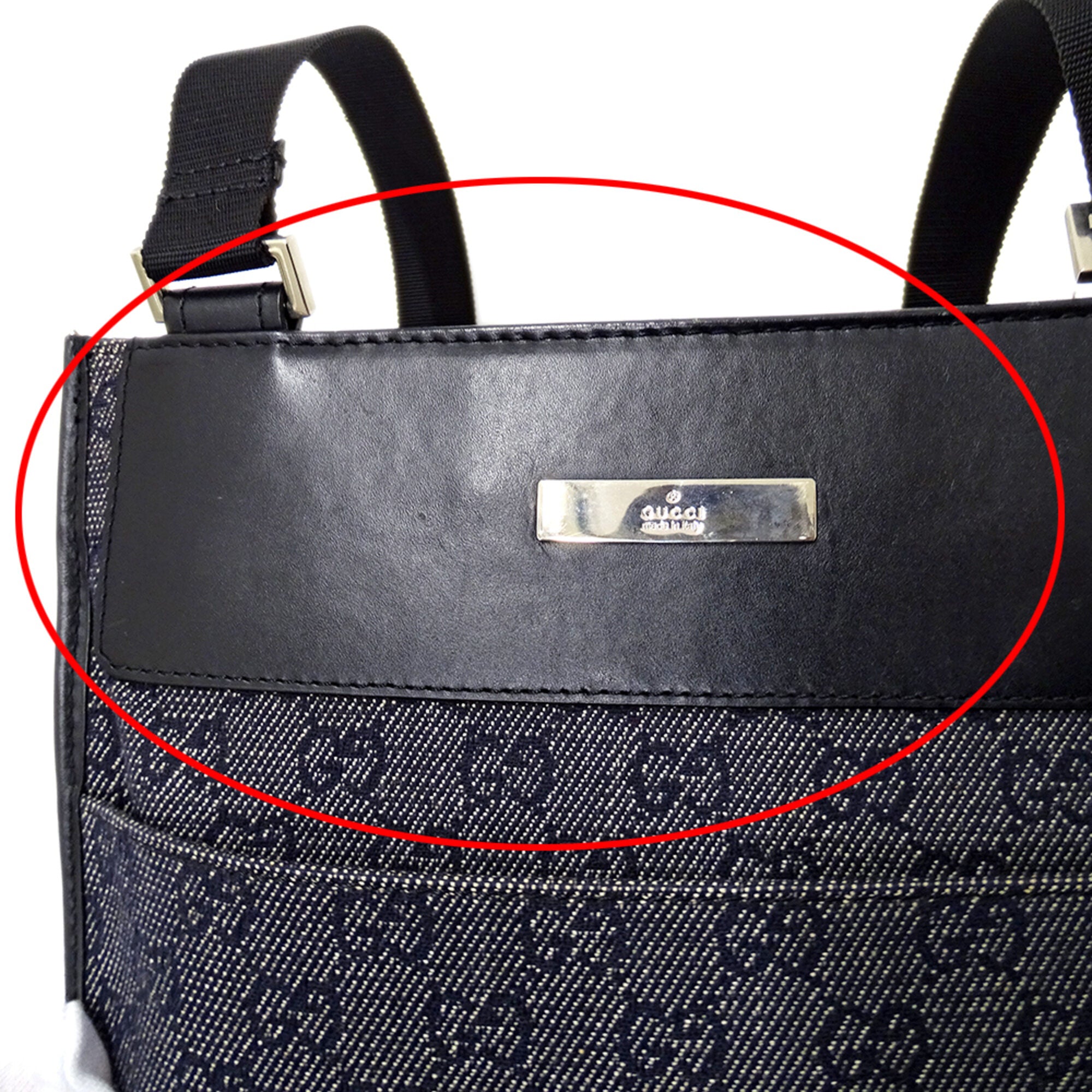 Gucci Navy Denim Shoulder Bag (Pre-Owned)
