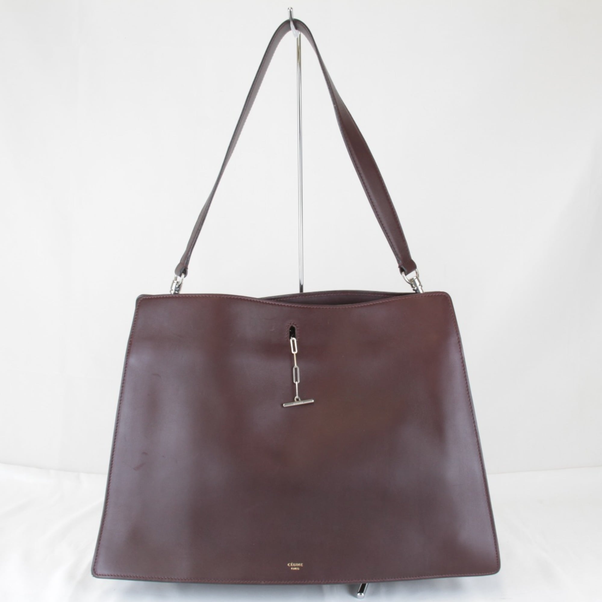 Celine Bordeaux Wine Leather Shoulder Bag (Pre-Owned)