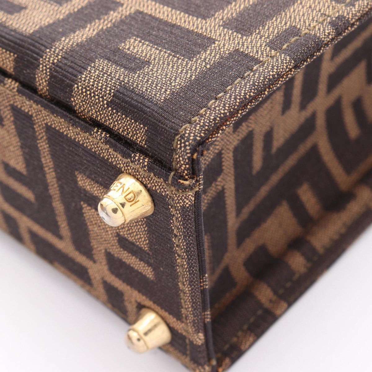 Fendi Brown Canvas Leather Handbag (Pre-Owned)