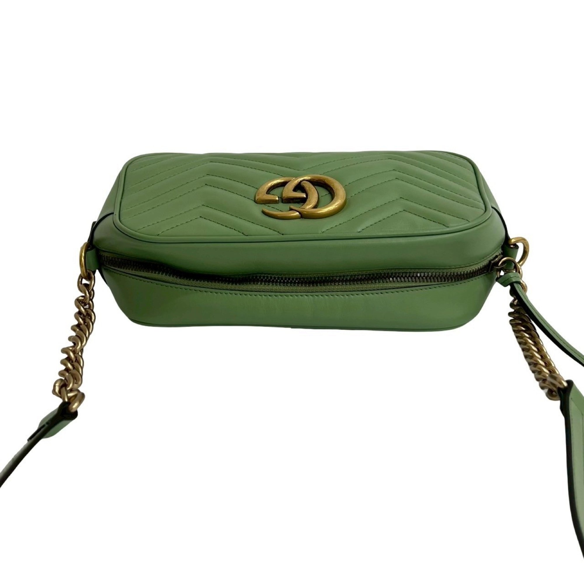 Gucci Green Leather Pochette Shoulder Bag (Pre-Owned)