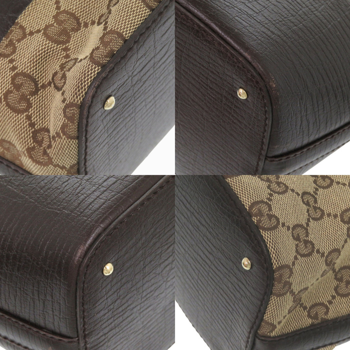 Gucci Horsebit Beige Brown Gg Canvas Leather Handbag Shoulder Bag Tote Bag (Pre-Owned)