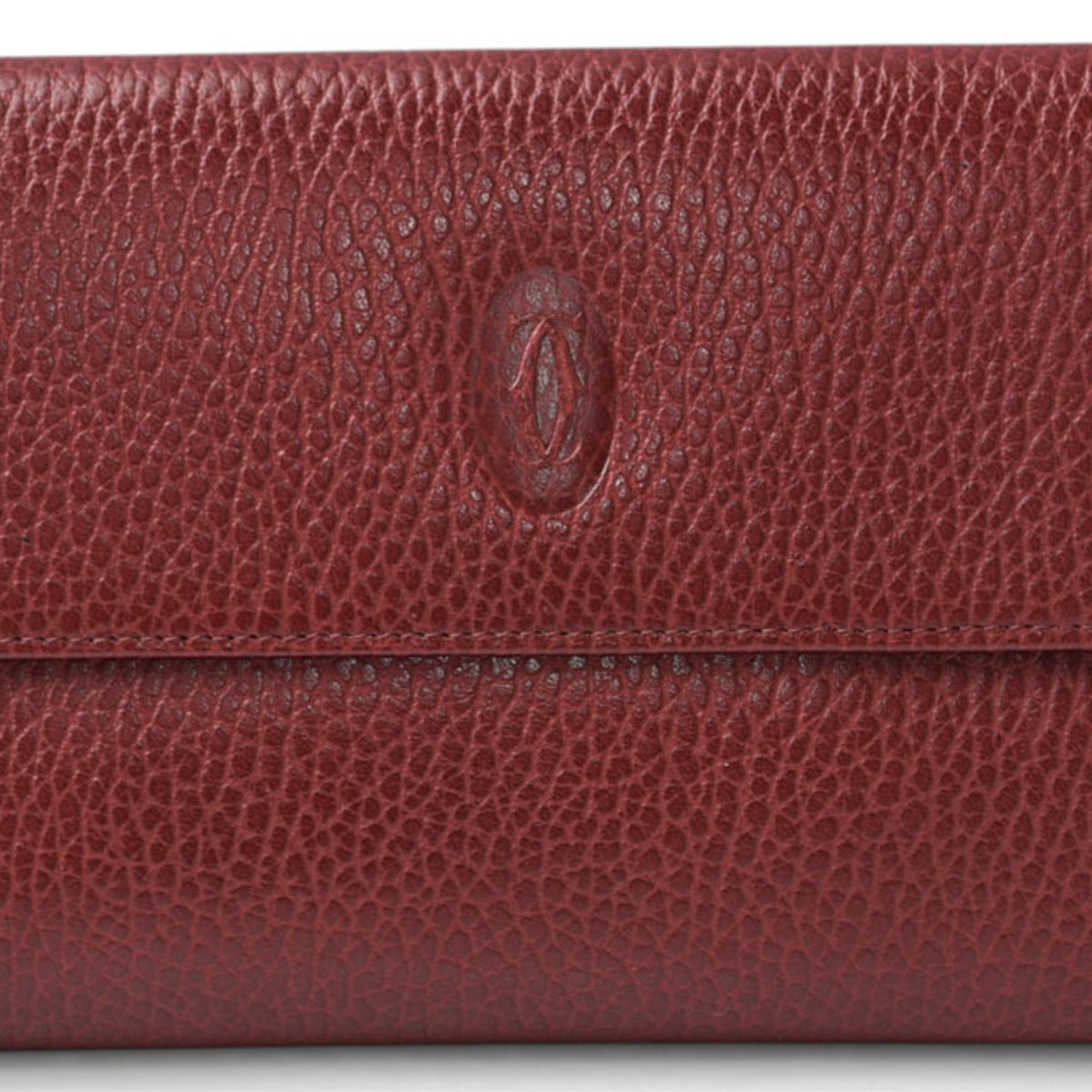Cartier Bordeaux Leather Wallet (Tri-Fold) (Pre-Owned)