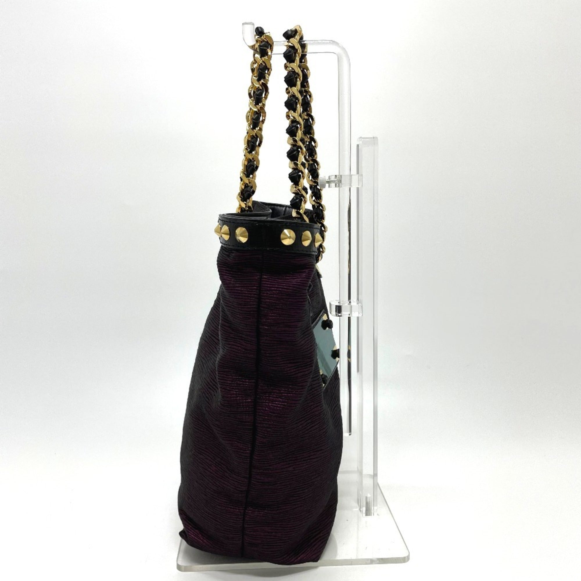 Louis Vuitton Black Purple Canvas Leather Handbag Tote Bag (Pre-Owned)