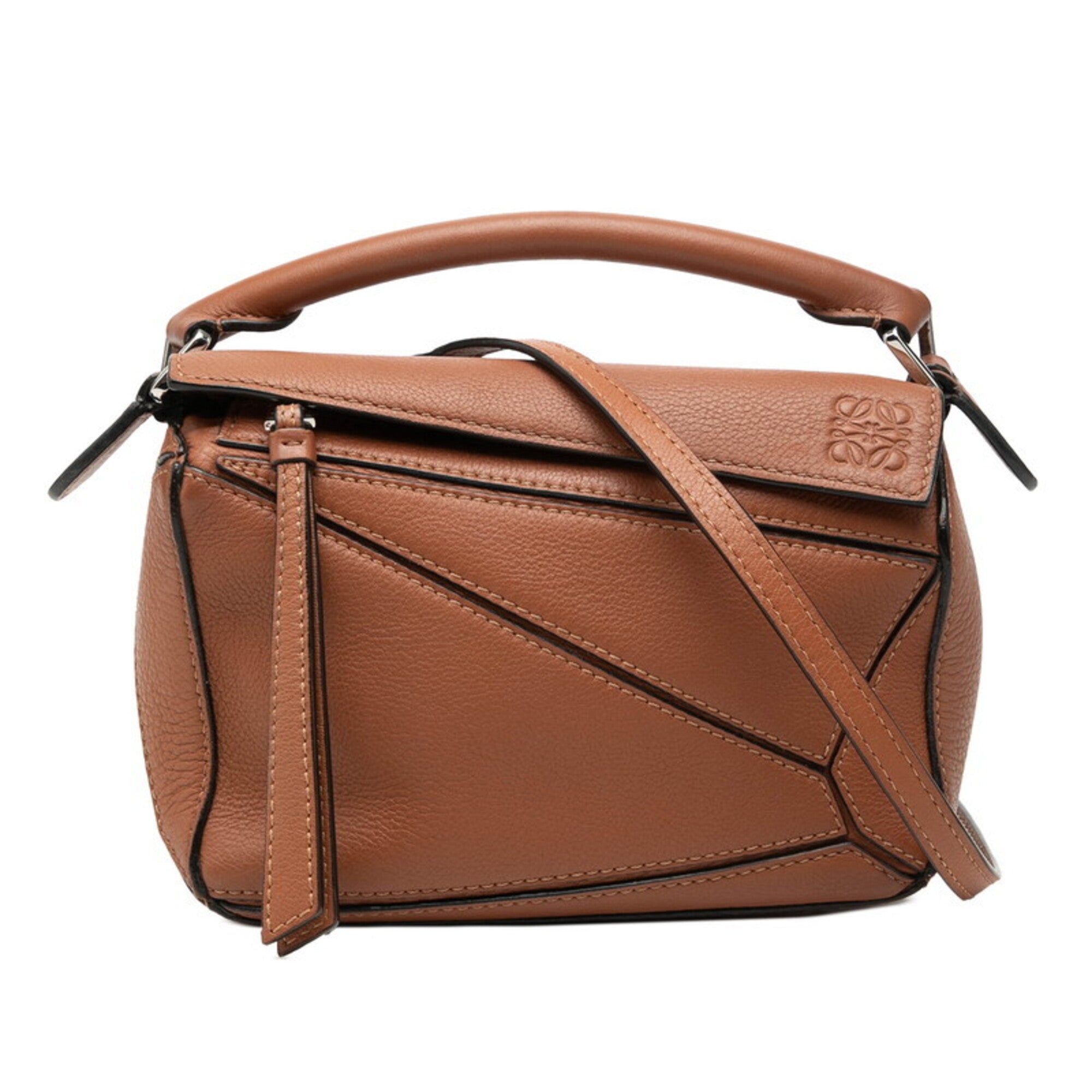 Loewe Brown Leather Handbag Shoulder Bag (Pre-Owned)