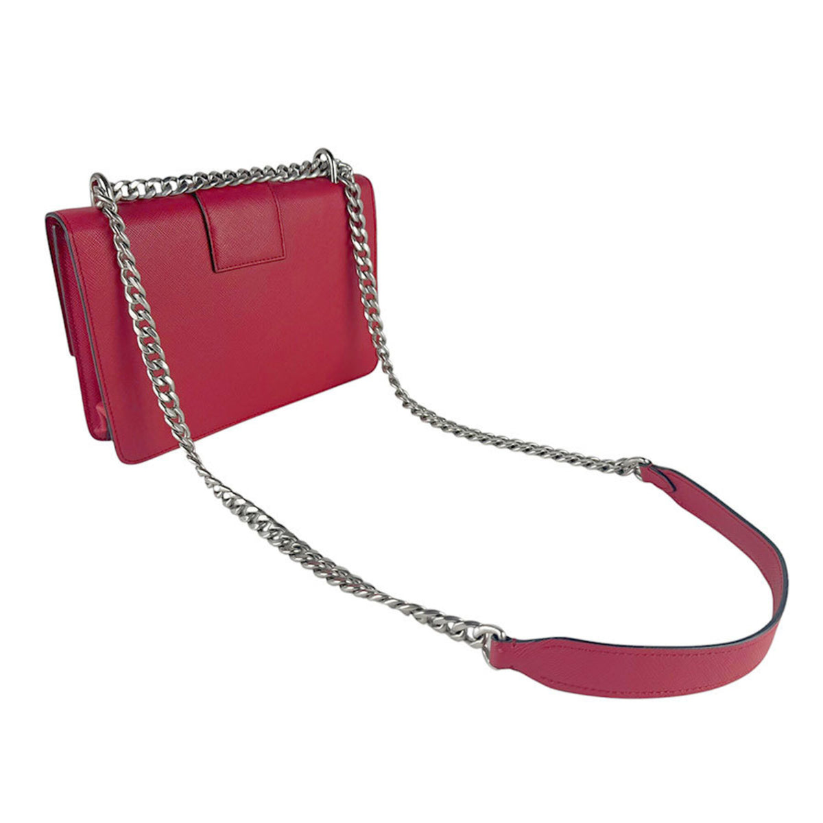 Prada Red Color Leather Shoulder Bag (Pre-Owned)