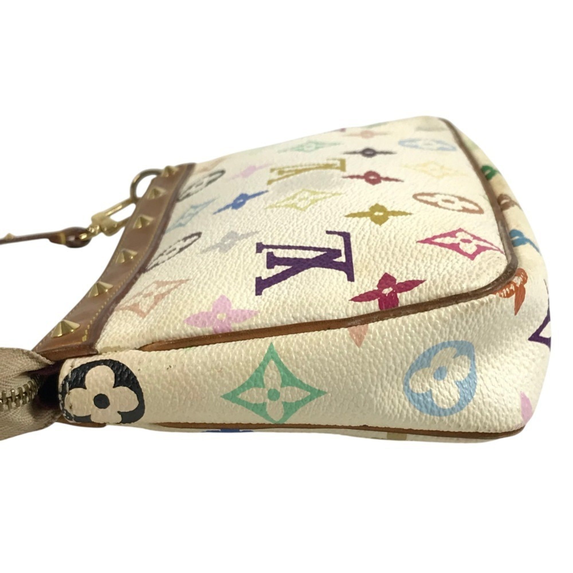 Louis Vuitton Blanc White Monogram Multicolore Handbag Pouch Shoulder Bag (Pre-Owned)
