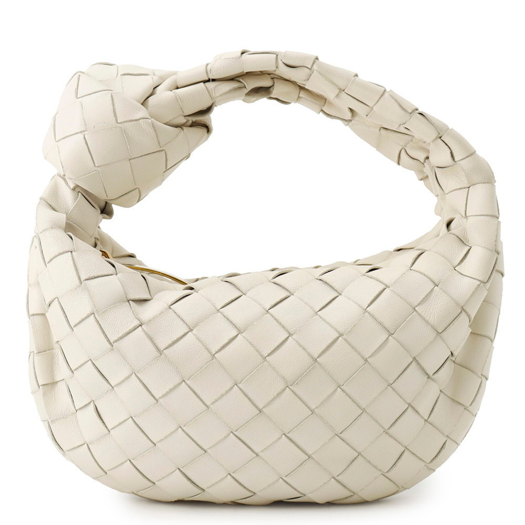 Bottega Veneta Intrecciato White Leather Handbag (Pre-Owned)