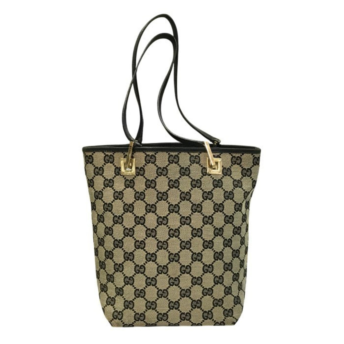 Gucci Gg Canvas Black Tote Bag (Pre-Owned)