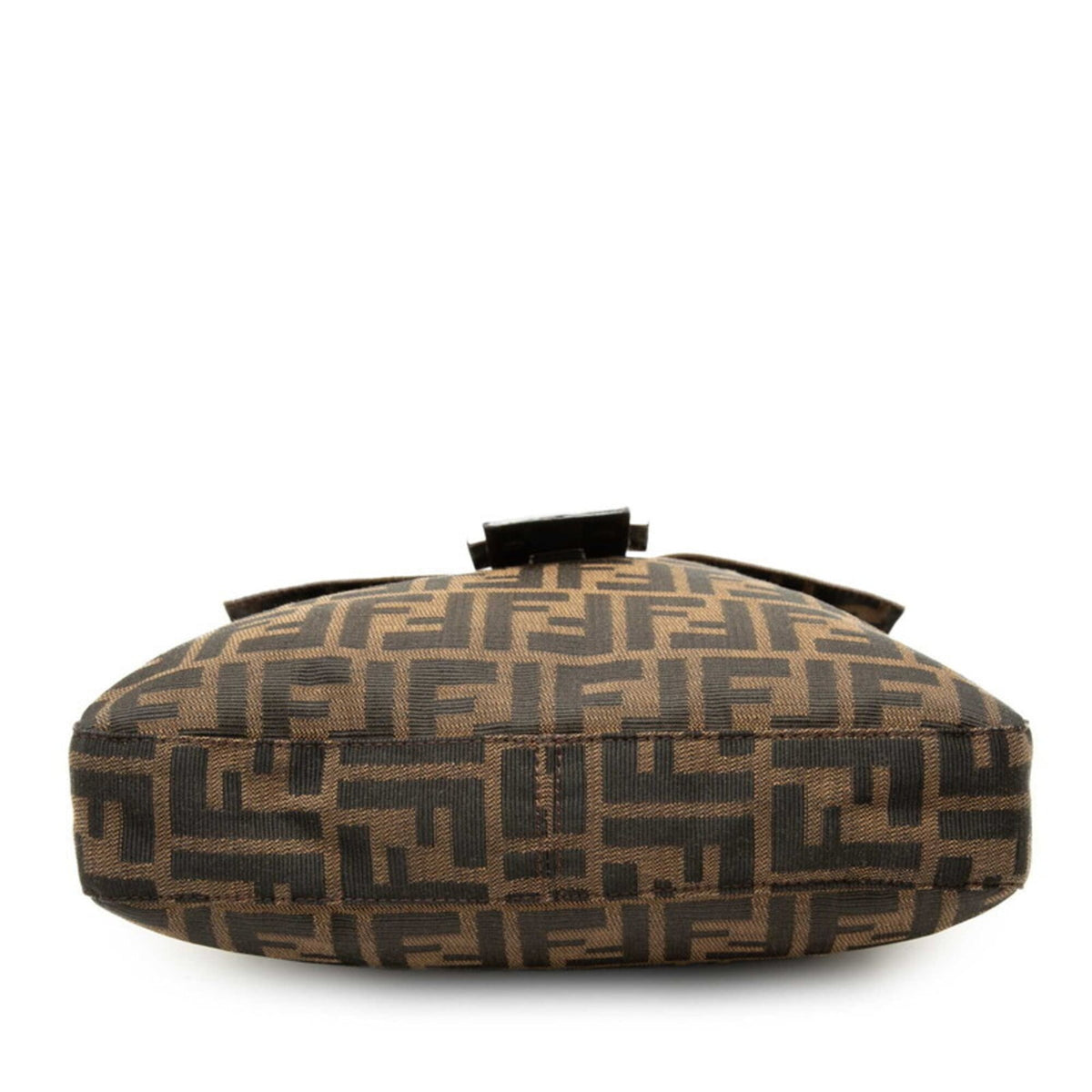 Fendi Zucca Brown Canvas Leather Shoulder Bag (Pre-Owned)