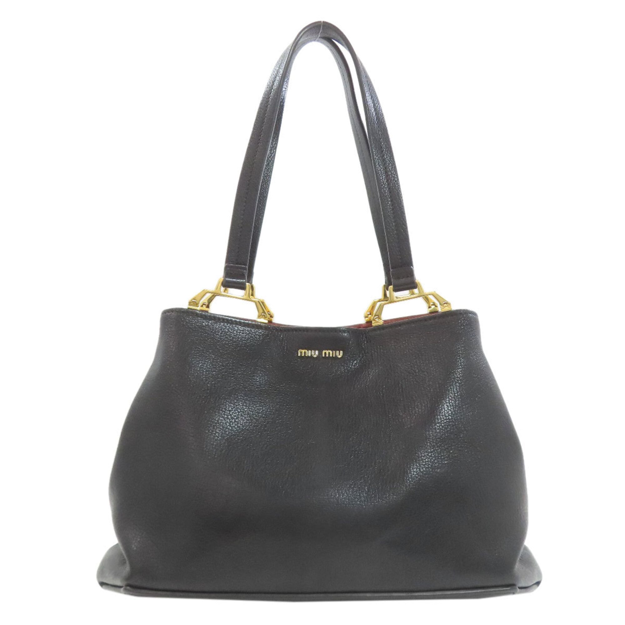 Miu Miu Black Leather Tote Bag (Pre-Owned)