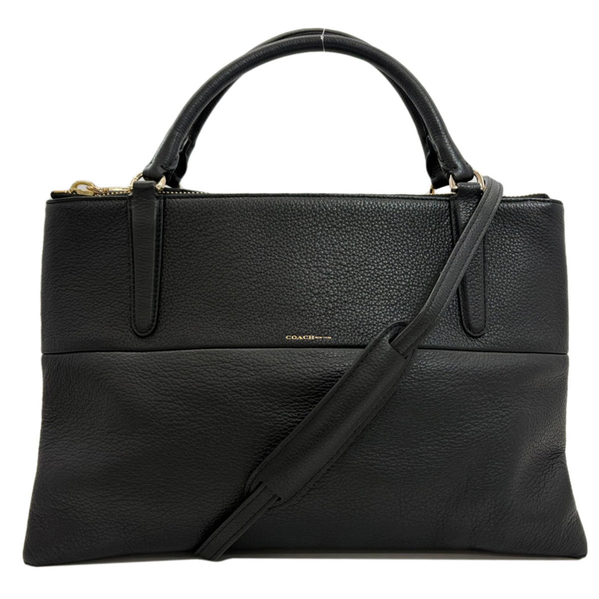 Coach Black Leather Handbag (Pre-Owned)