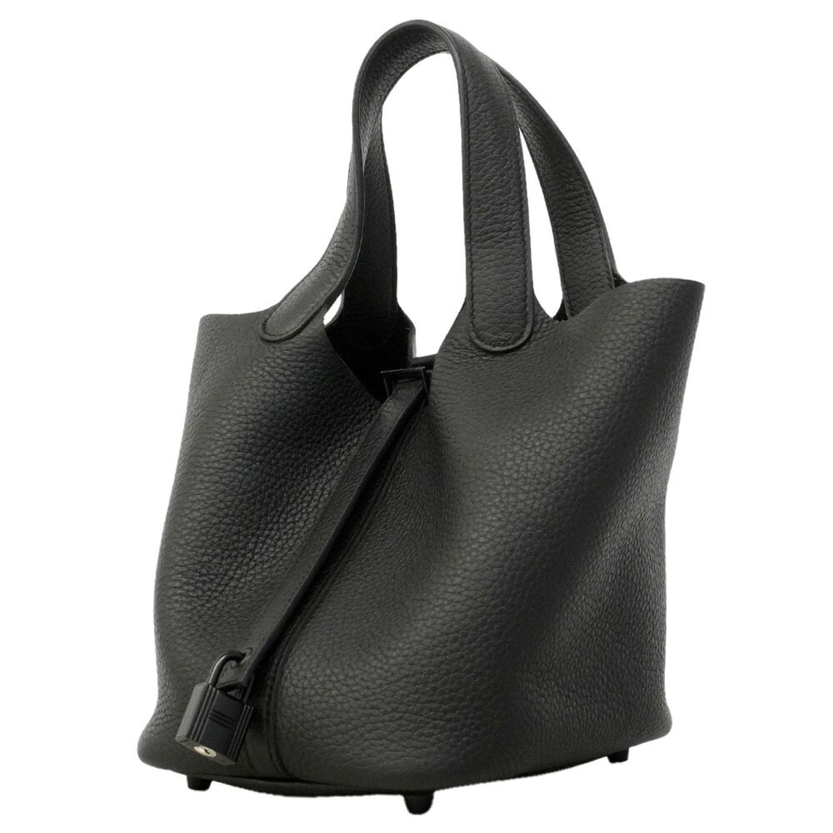 Hermes Black Taurillon Clemence Leather Handbag (Pre-Owned)
