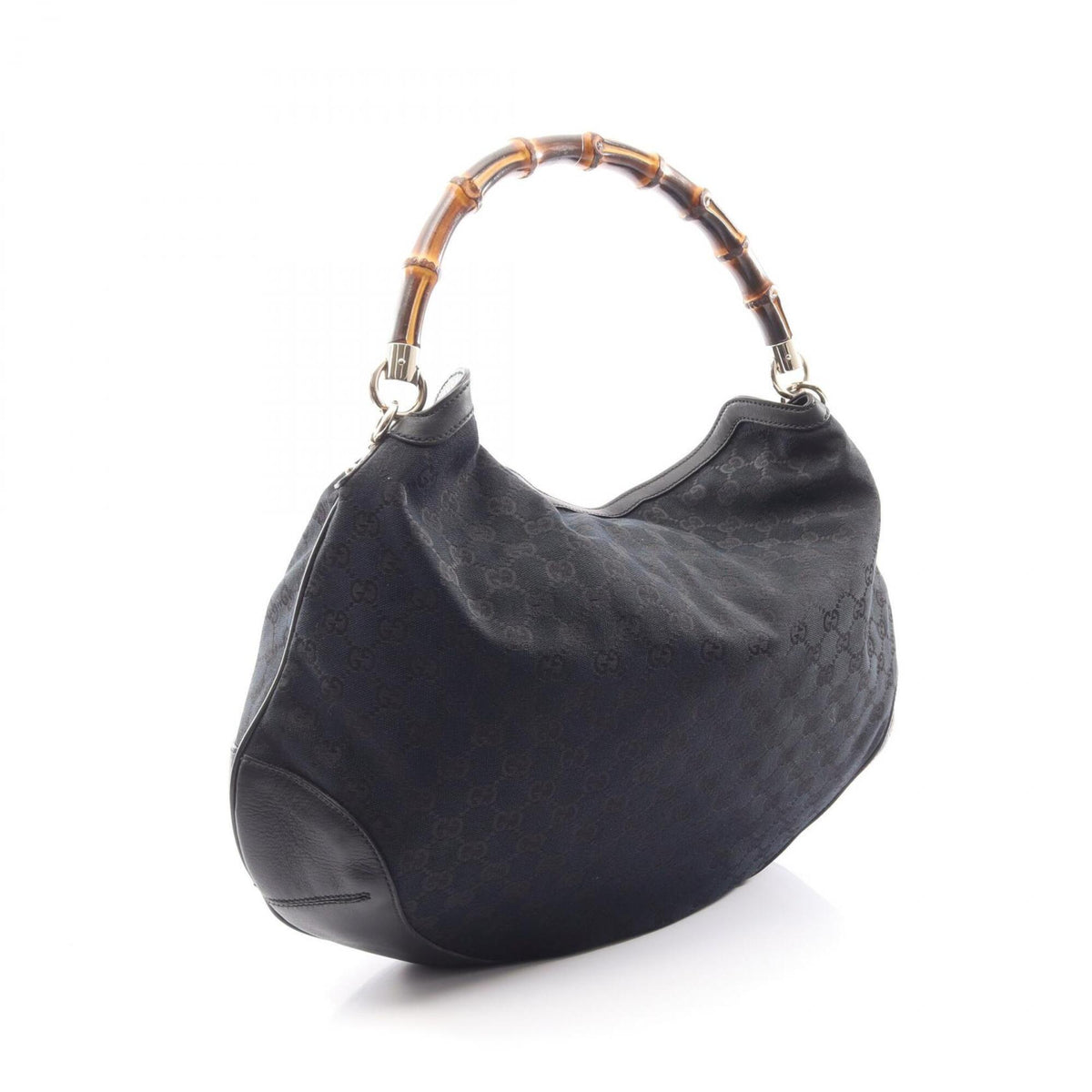 Gucci Black Canvas Leather Handbag (Pre-Owned)