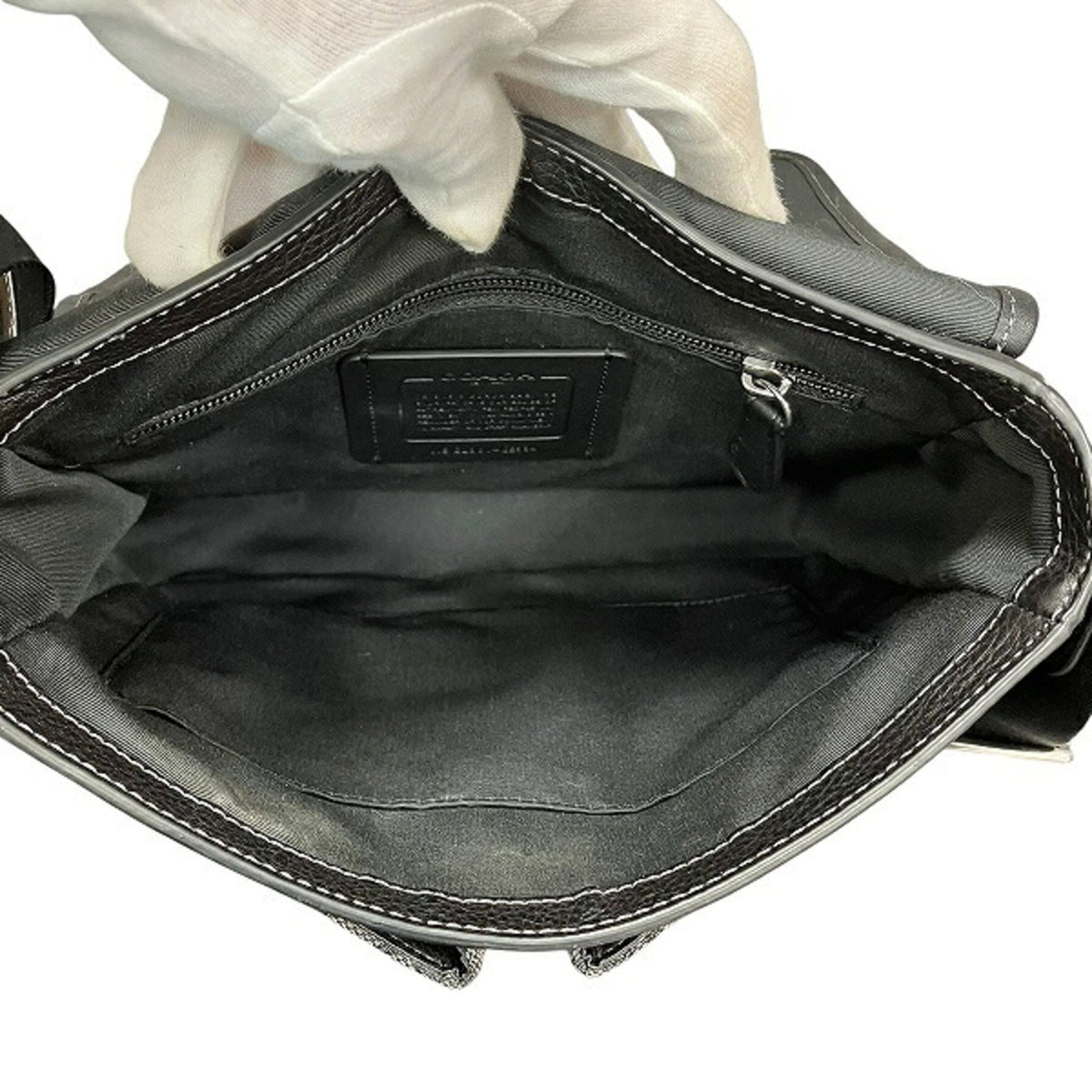 Coach Black Signature Line Shoulder Bag (Pre-Owned)