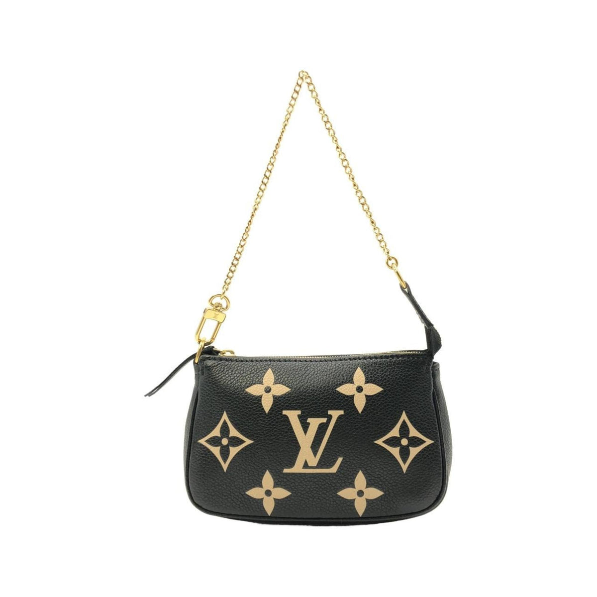 Louis Vuitton Beige Black Leather Pochette (Pre-Owned)