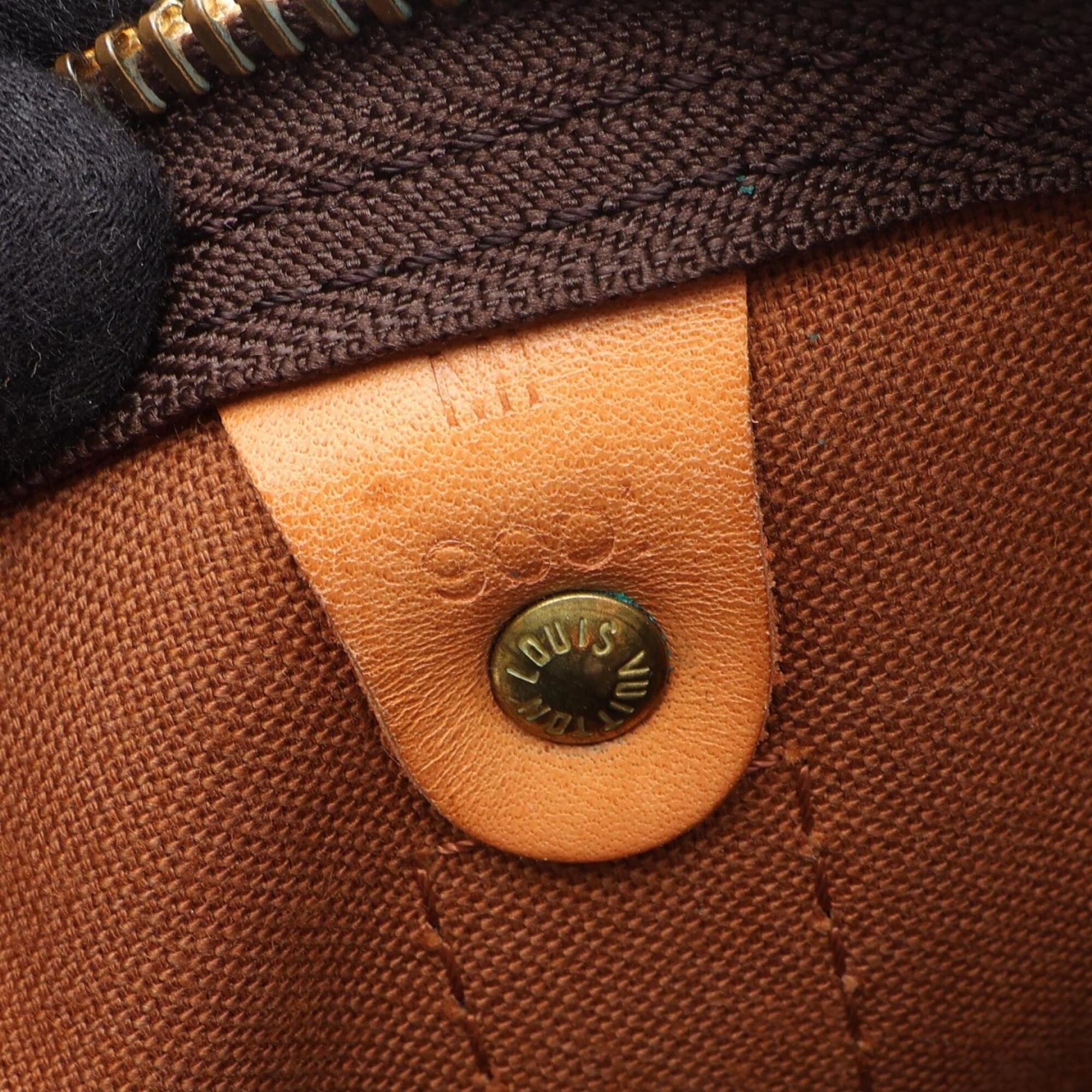 Louis Vuitton Brown Monogram Coated Canvas Leather Boston Bag Handbag (Pre-Owned)