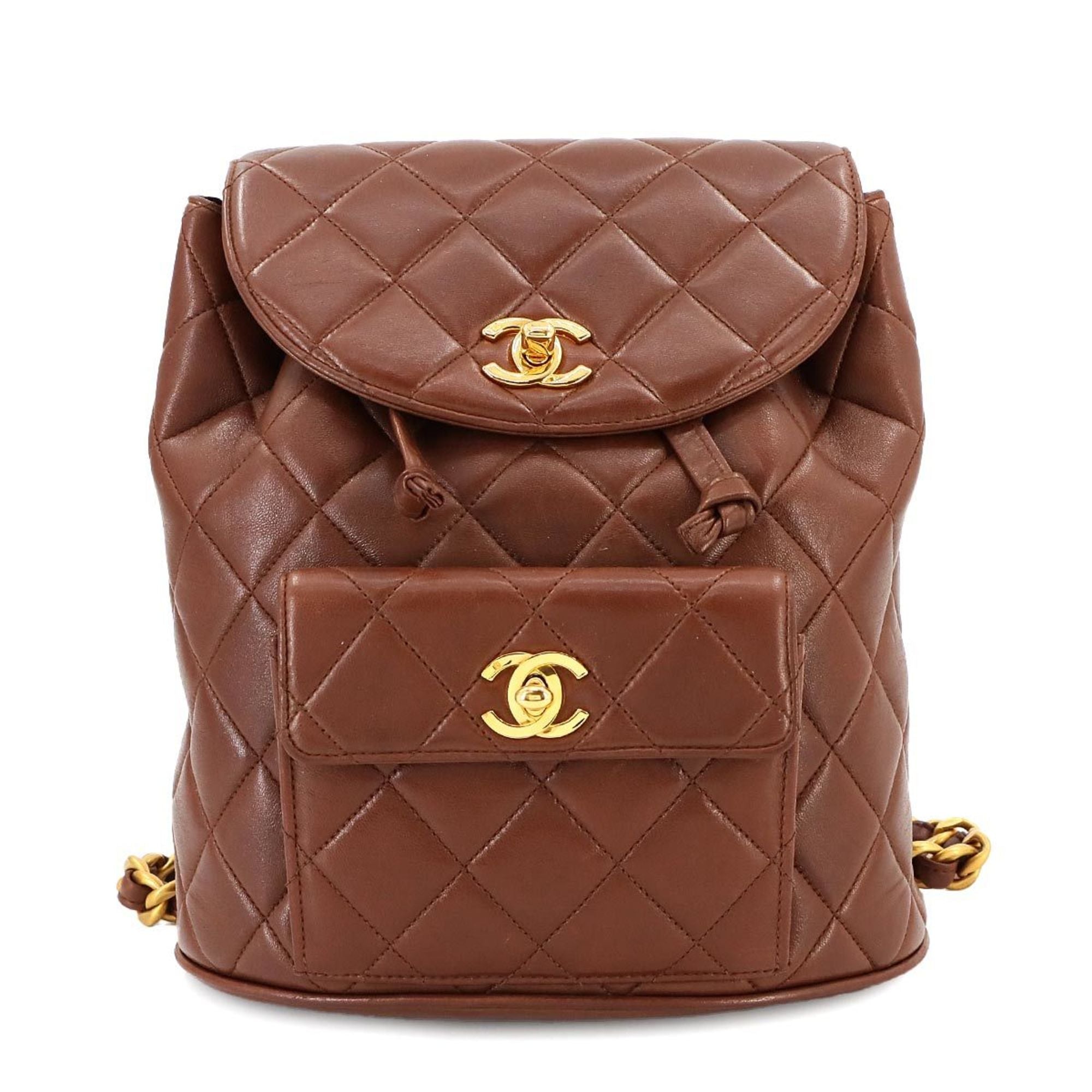 Chanel Brown Leather Backpack (Pre-Owned)