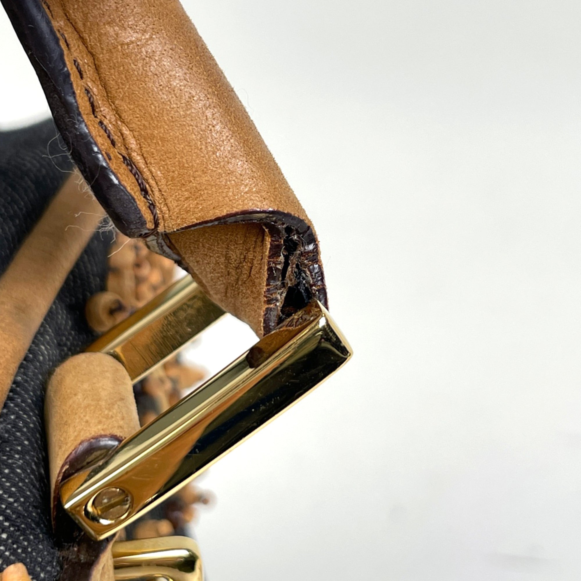 Loewe Brown Canvas Leather Handbag (Pre-Owned)