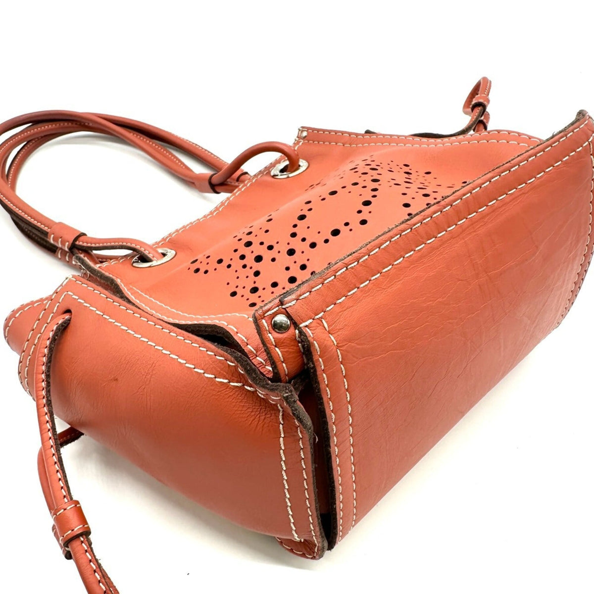 Loewe Orange Leather Shoulder Bag Tote Bag (Pre-Owned)