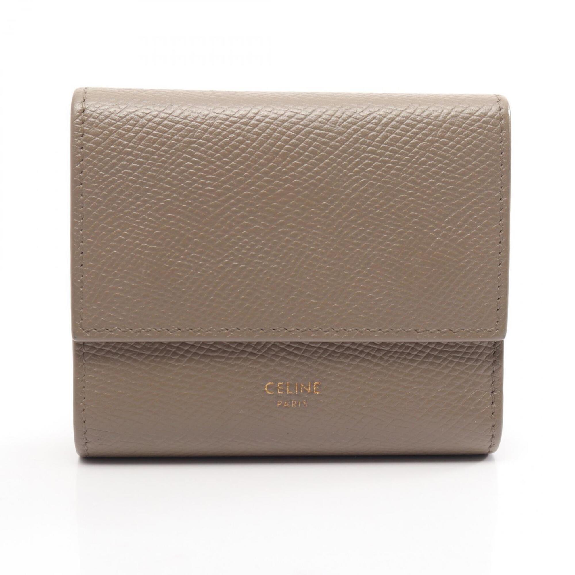 Celine Beige Leather Wallet (Tri-Fold) (Pre-Owned)