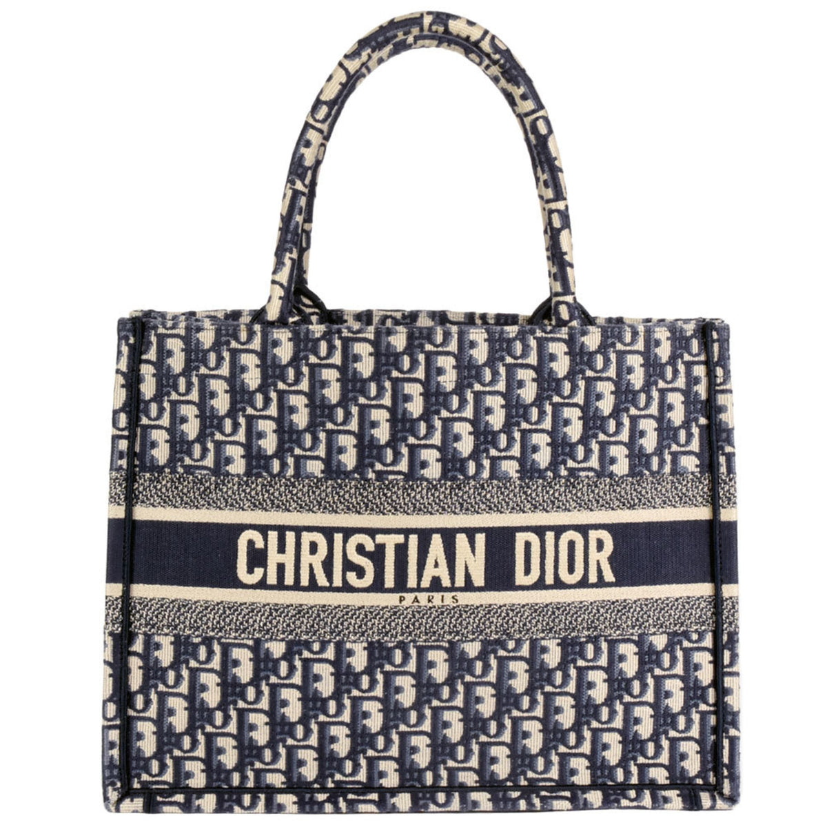 Christian Dior Navy Canvas Handbag Tote Bag (Pre-Owned)
