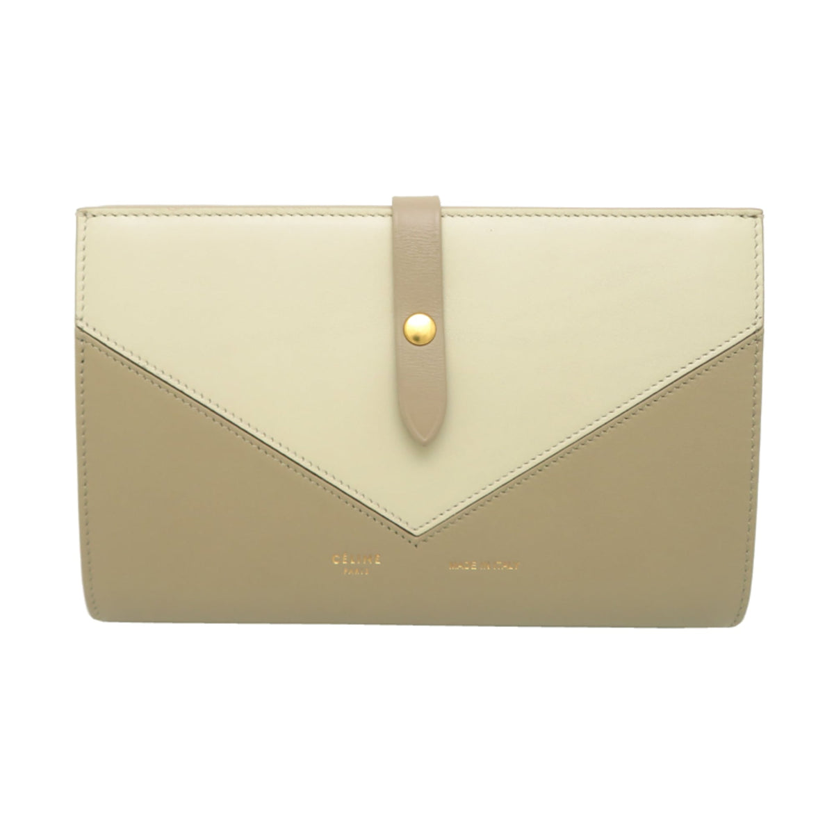 Celine Beige Leather Long Wallet (Bi-Fold) (Pre-Owned)