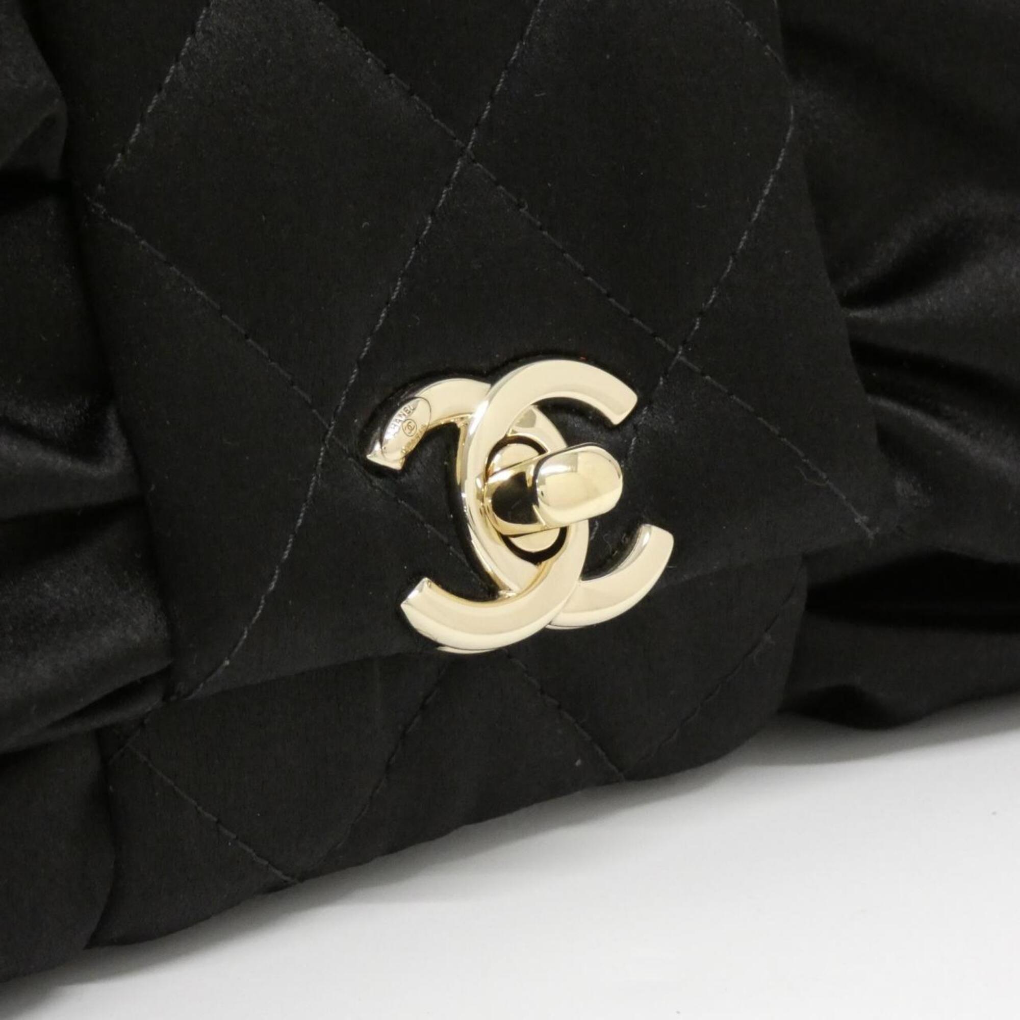 Chanel Black Satin Shoulder Bag (Pre-Owned)