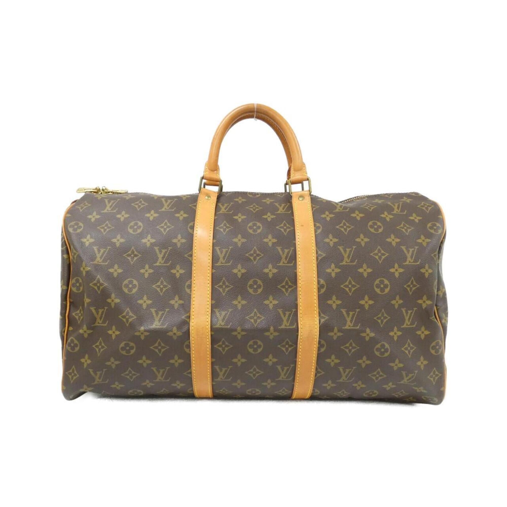 Louis Vuitton Monogram Marron Coated Canvas Boston Bag (Pre-Owned)