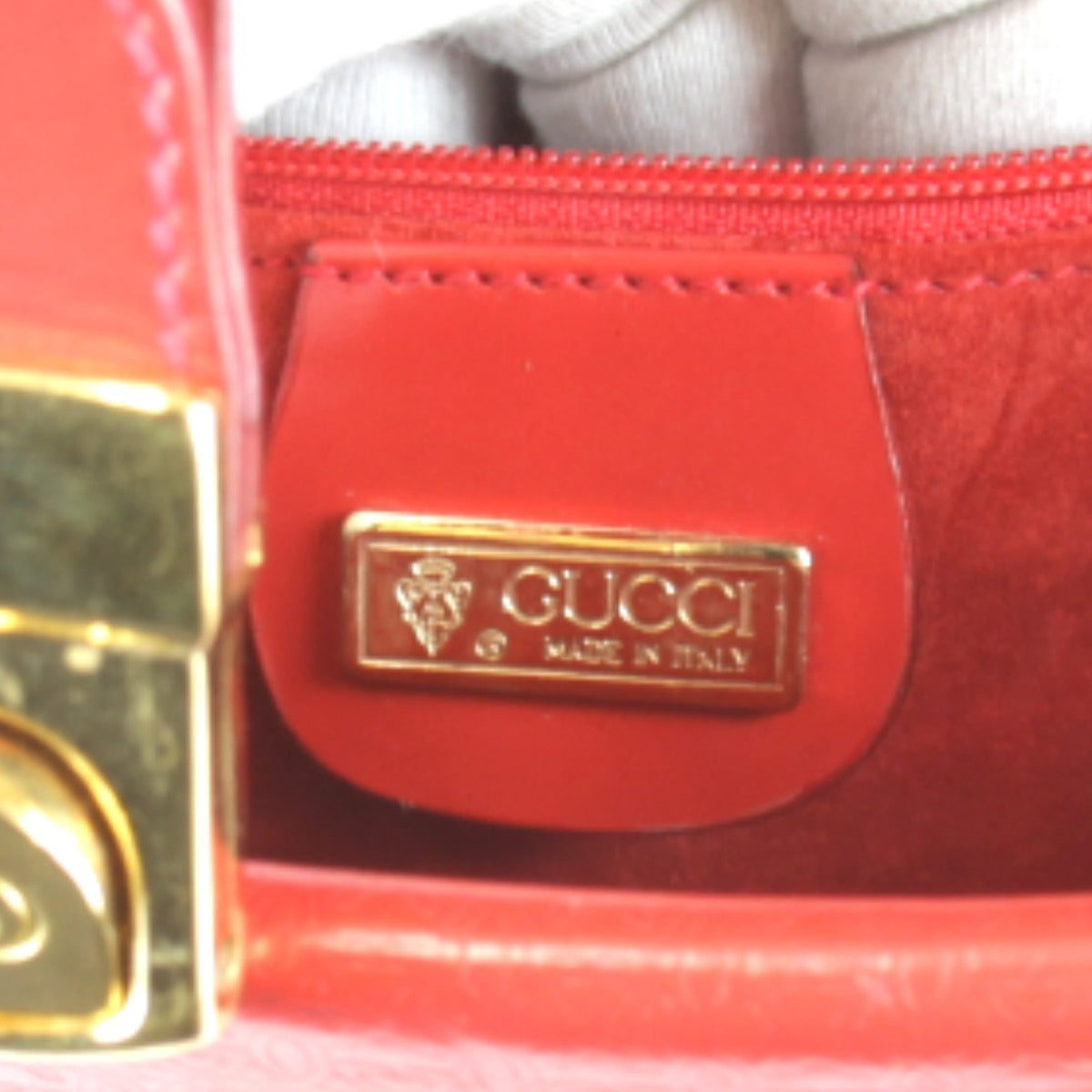 Gucci Red Color Leather Shoulder Bag (Pre-Owned)