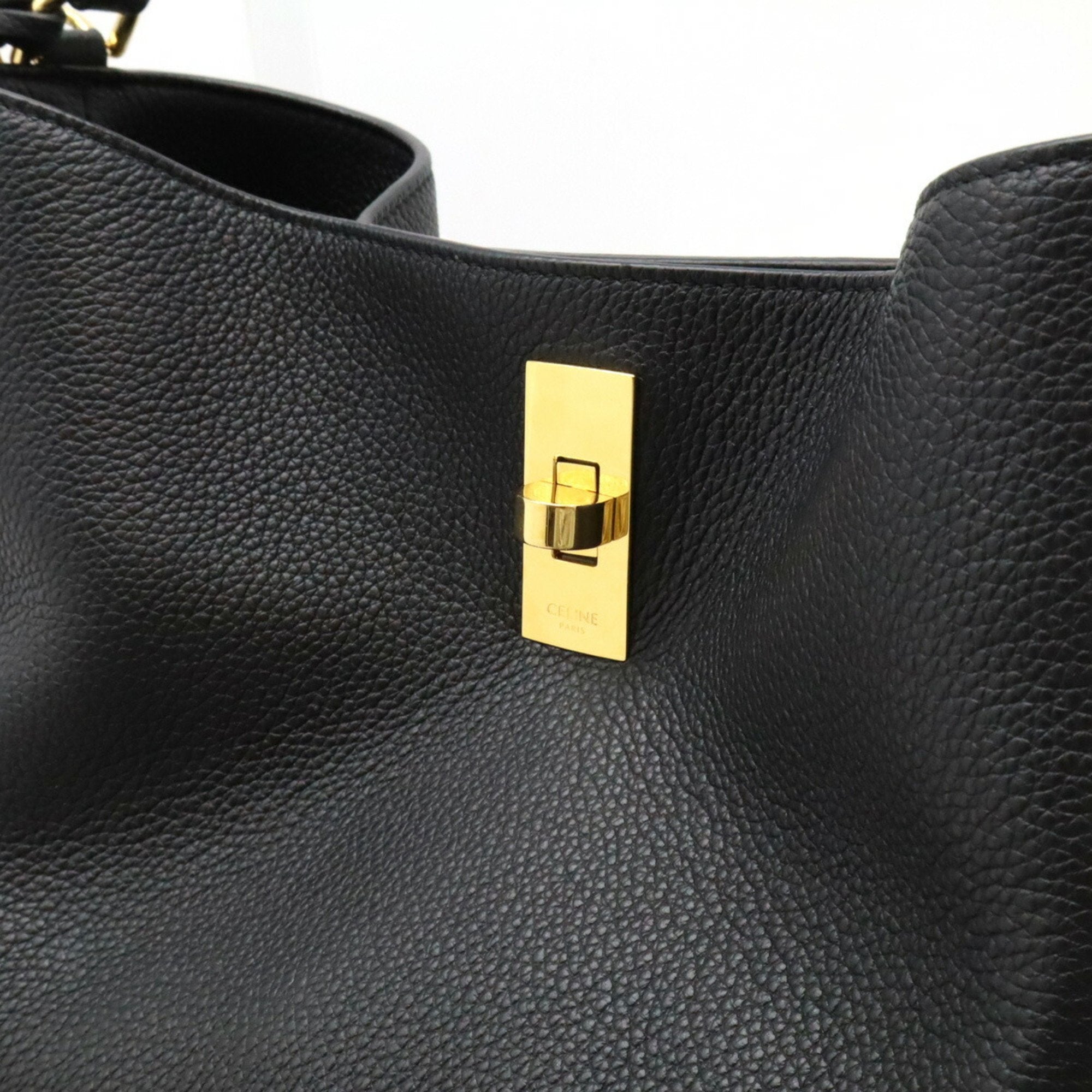 Celine Black Leather Handbag Shoulder Bag (Pre-Owned)