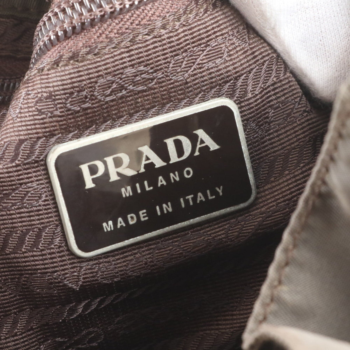 Prada Green Khaki Leather Nylon Backpack (Pre-Owned)