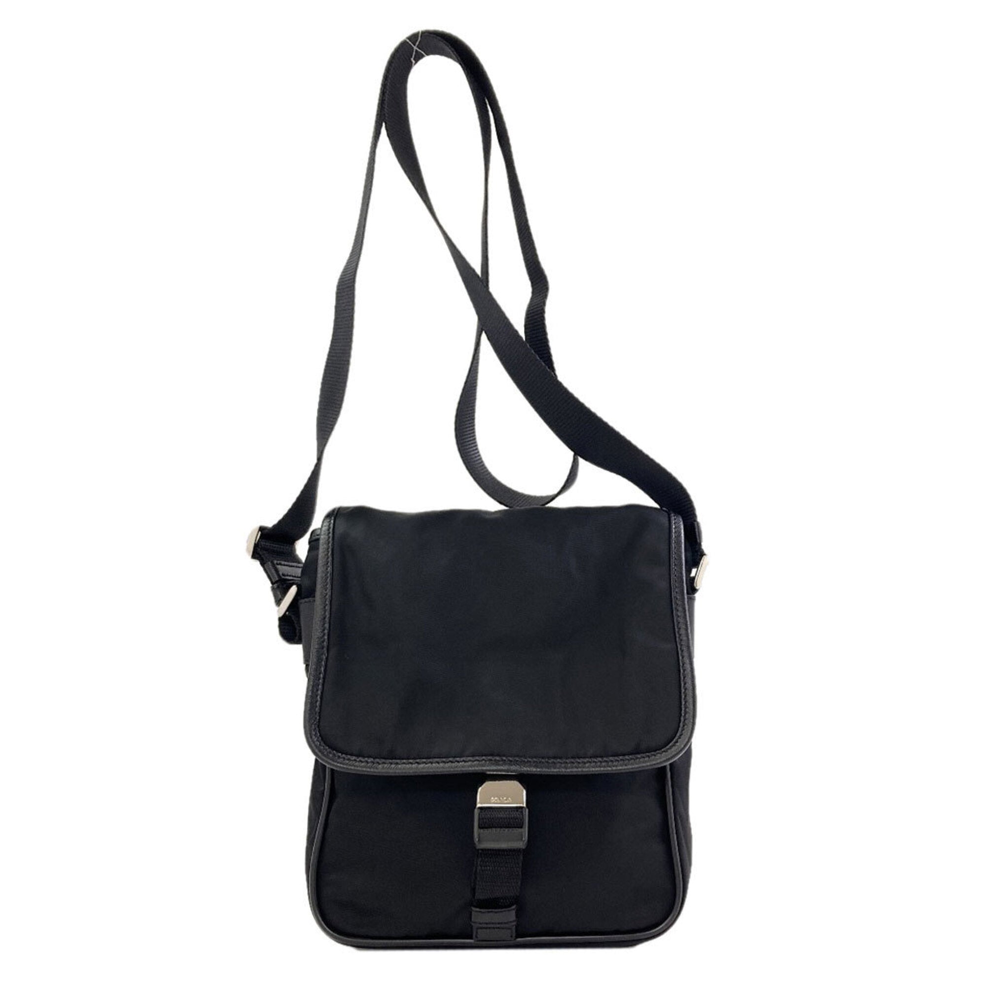 Prada Black Nylon Canvas Shoulder Bag (Pre-Owned)