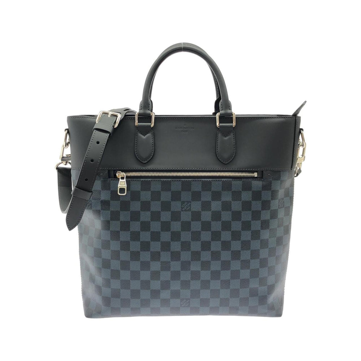Louis Vuitton Black Cobalt Coated Canvas Handbag (Pre-Owned)