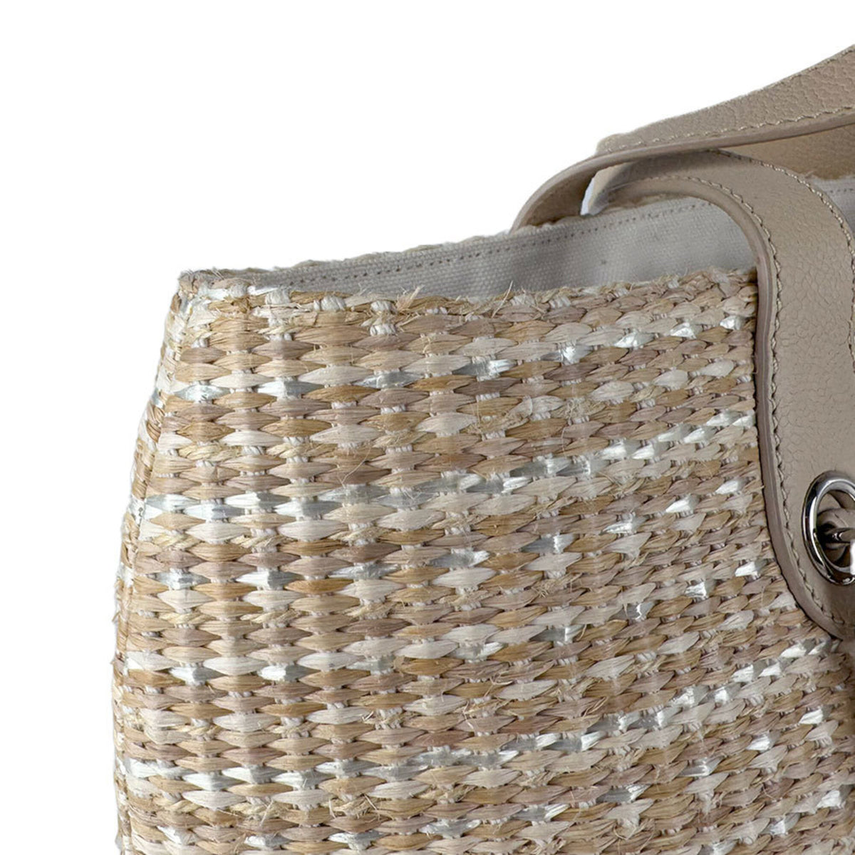 Chanel Light Beige Raffia Leather Handbag Shoulder Bag (Pre-Owned)