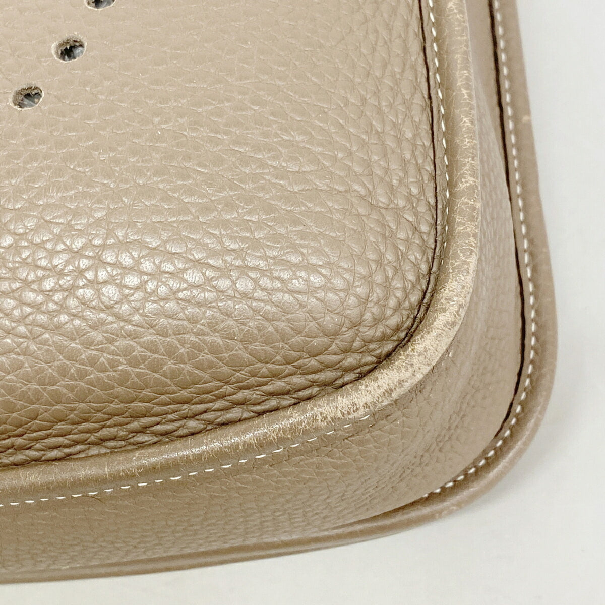 Hermes Etoupe Gray Taurillon Clemence Leather Shoulder Bag (Pre-Owned)
