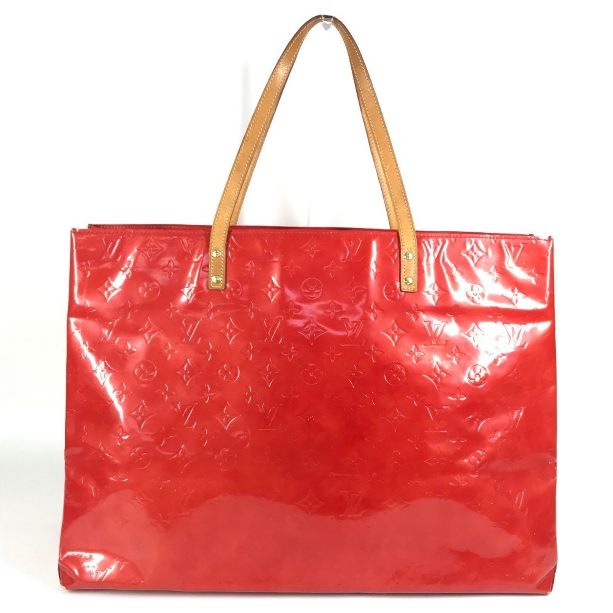 Louis Vuitton Red Color Rouge Monogram Vernis Canvas Boston Bag Shoulder Bag Tote Bag (Pre-Owned)