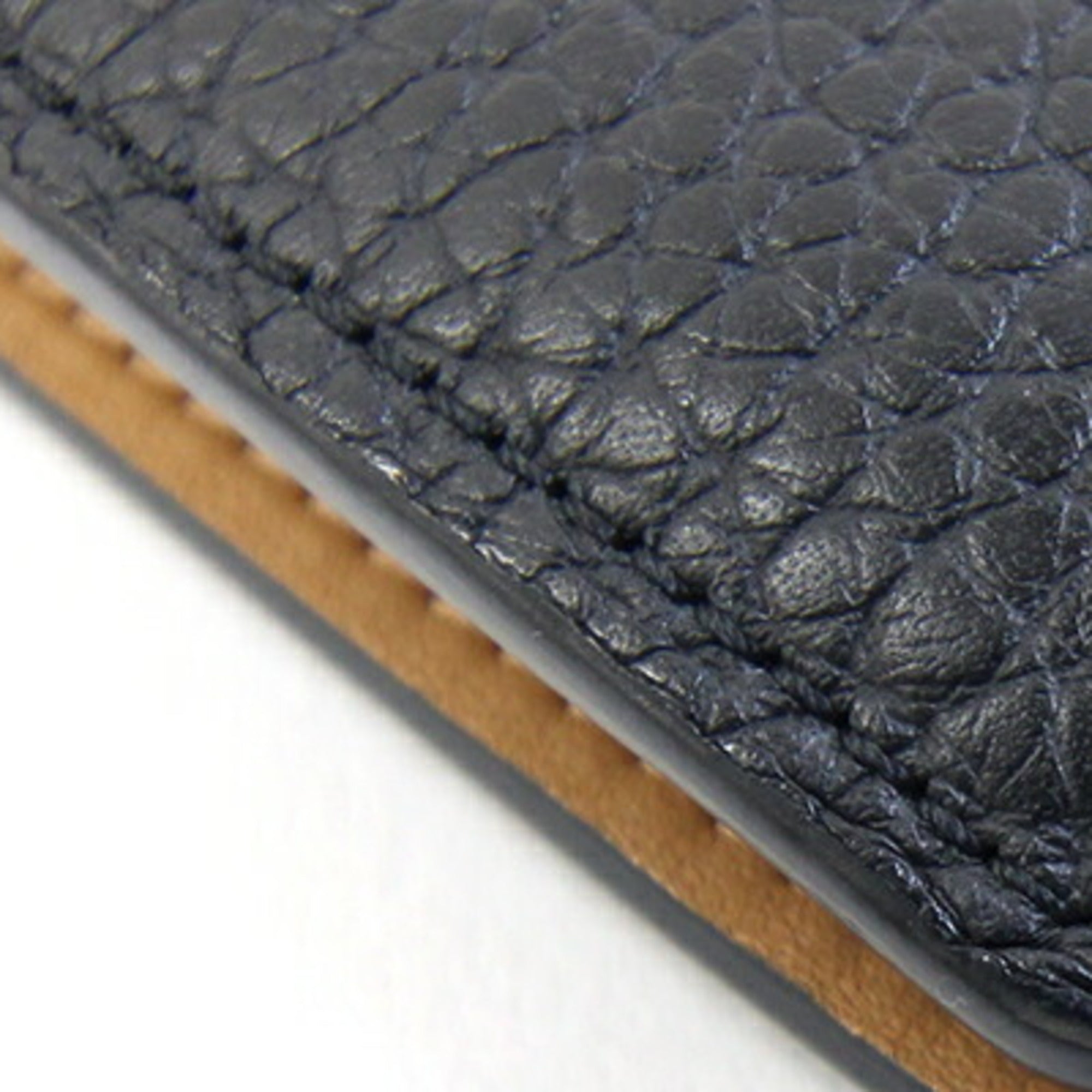 Louis Vuitton Noir Leather Long Wallet (Bi-Fold) (Pre-Owned)