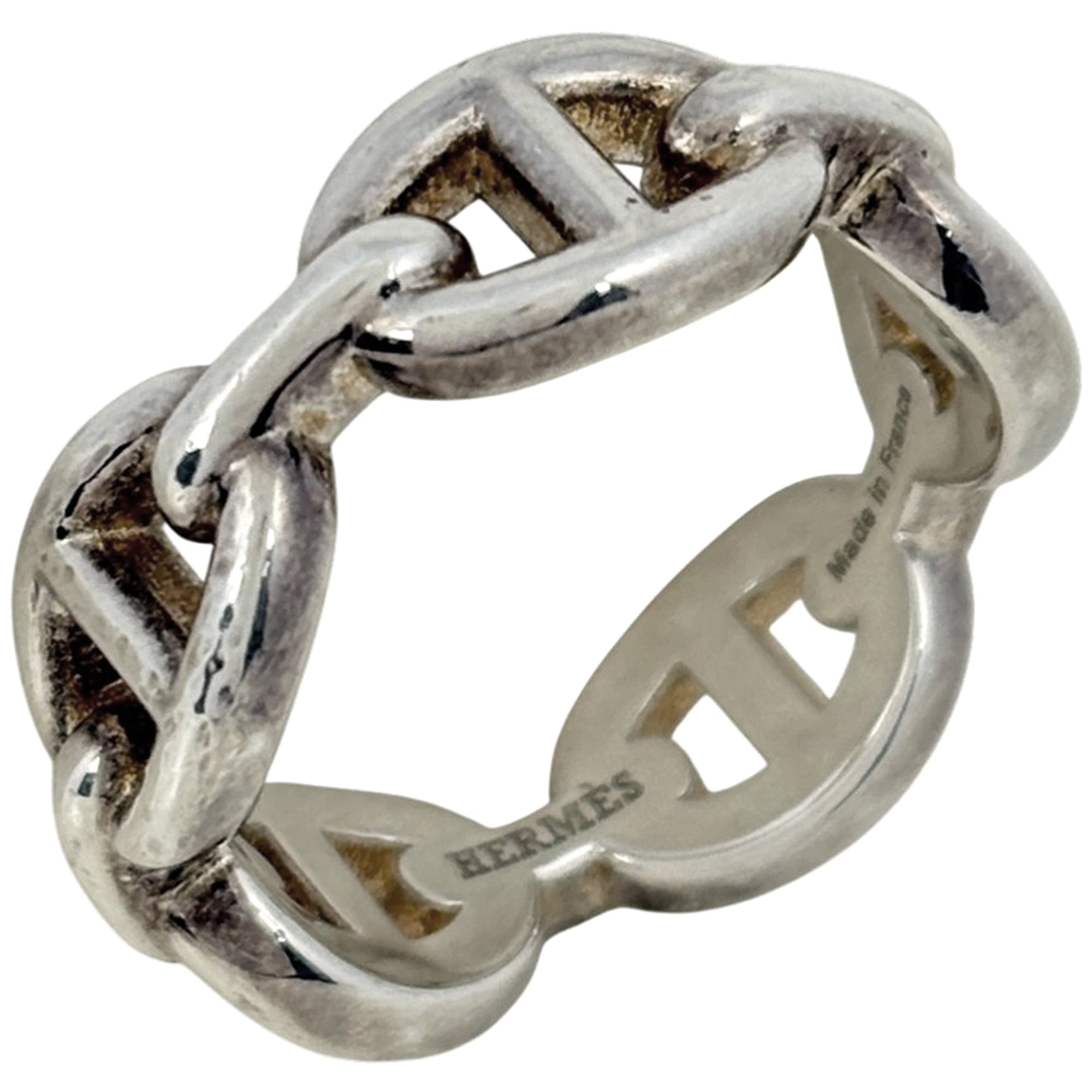 Hermes Chaine D'ancre Silver Silver 925 Band Ring (Pre-Owned)