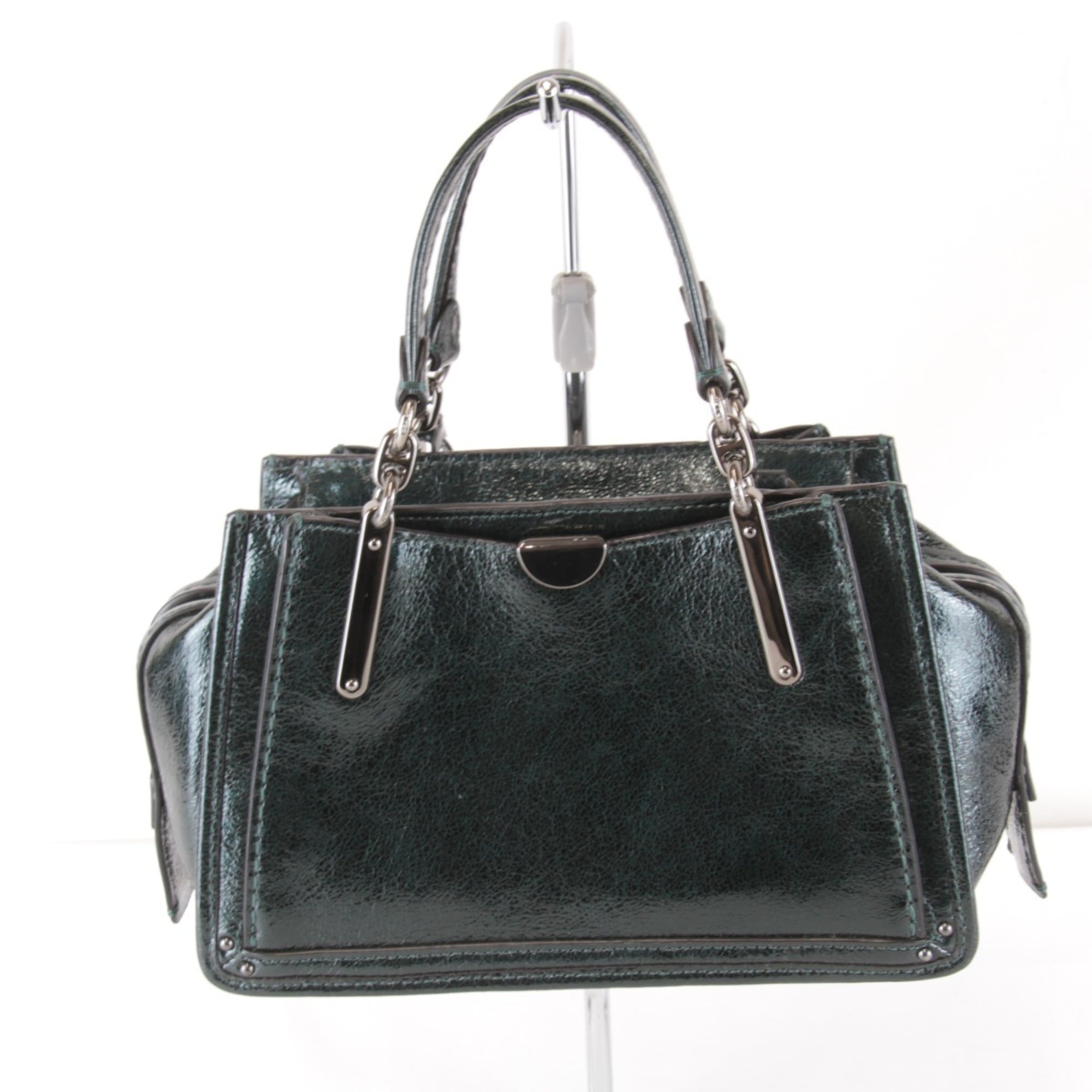 Coach Green Leather Handbag Shoulder Bag (Pre-Owned)