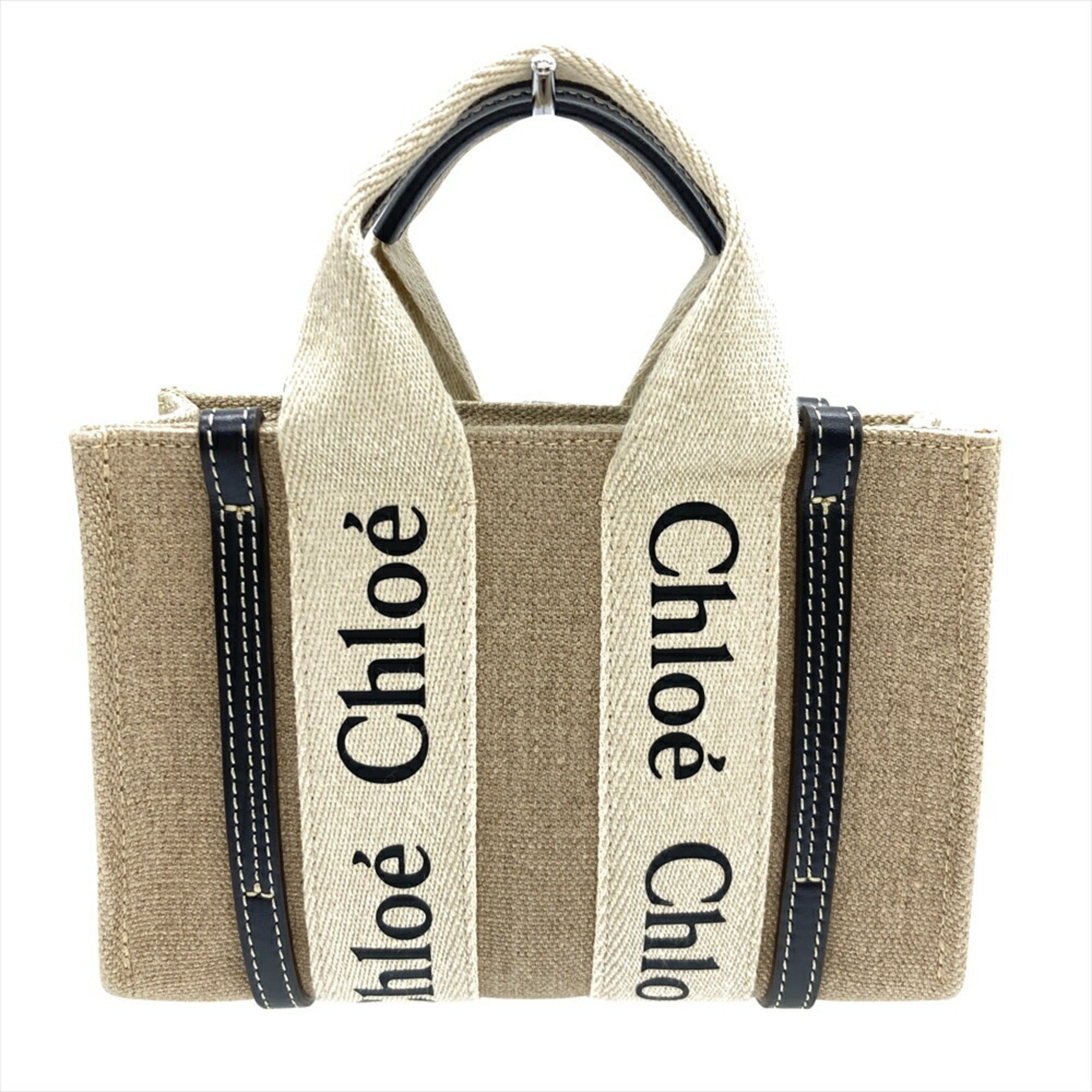 Chloé Beige Linen Shoulder Bag (Pre-Owned)