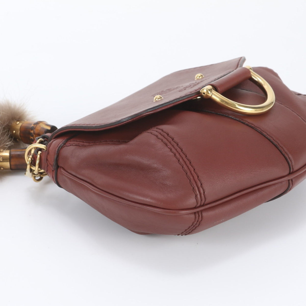 Gucci Brown Leather Shoulder Bag Tote Bag (Pre-Owned)