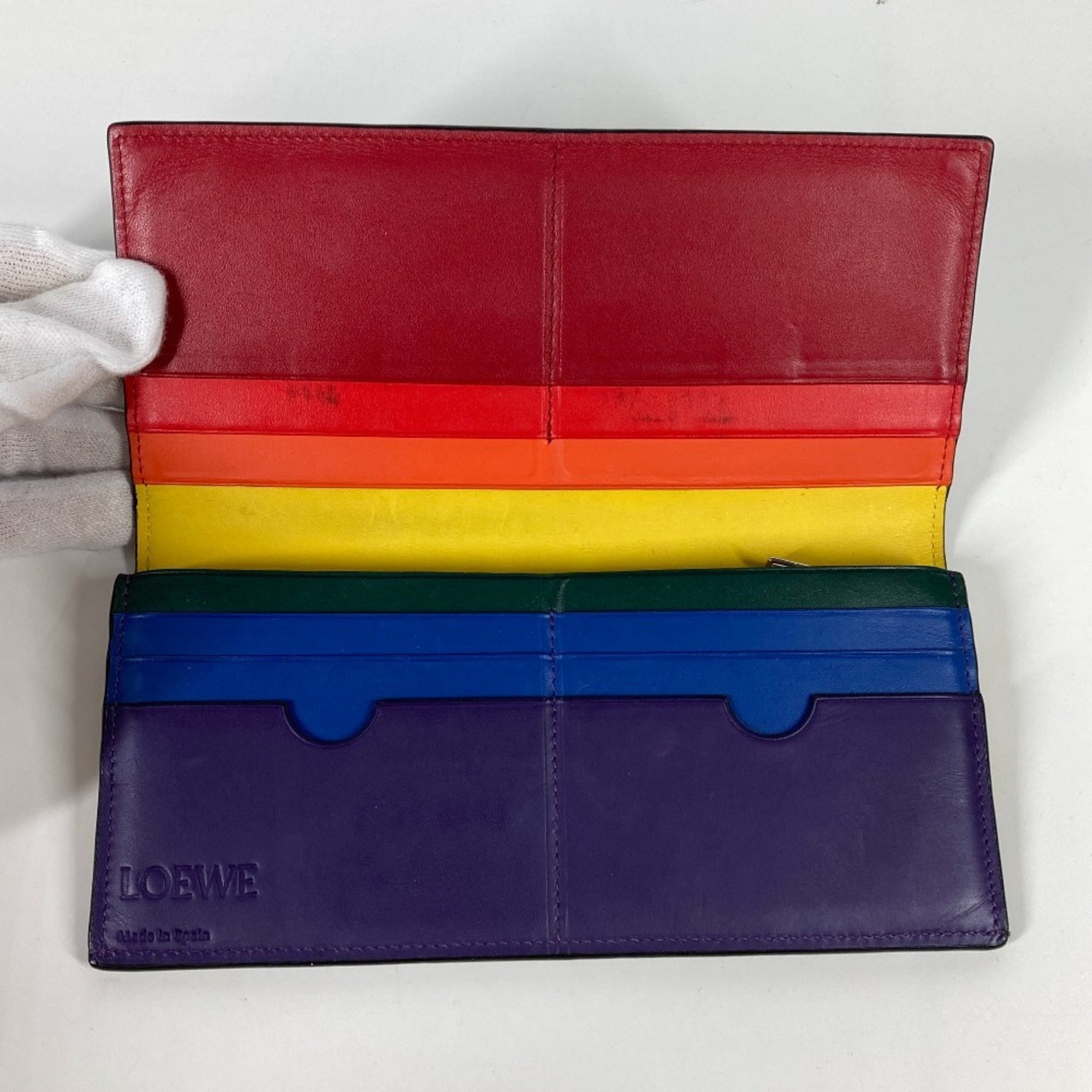 Loewe Black Multi-Color Leather Long Wallet (Bi-Fold) (Pre-Owned)