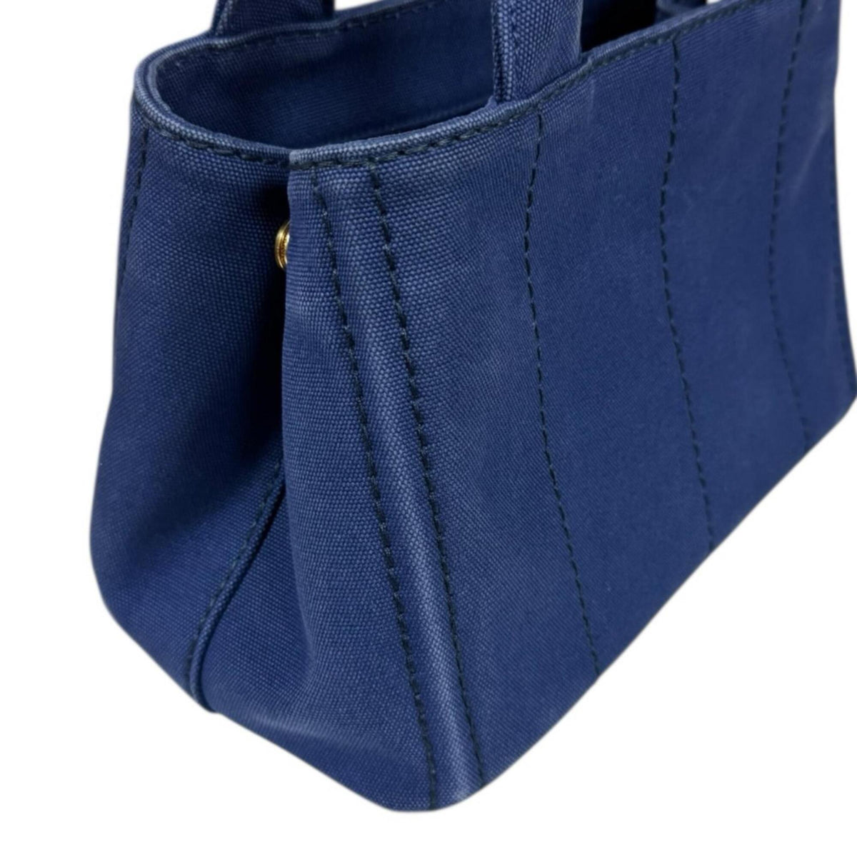 Prada Blue Canvas Shoulder Bag (Pre-Owned)