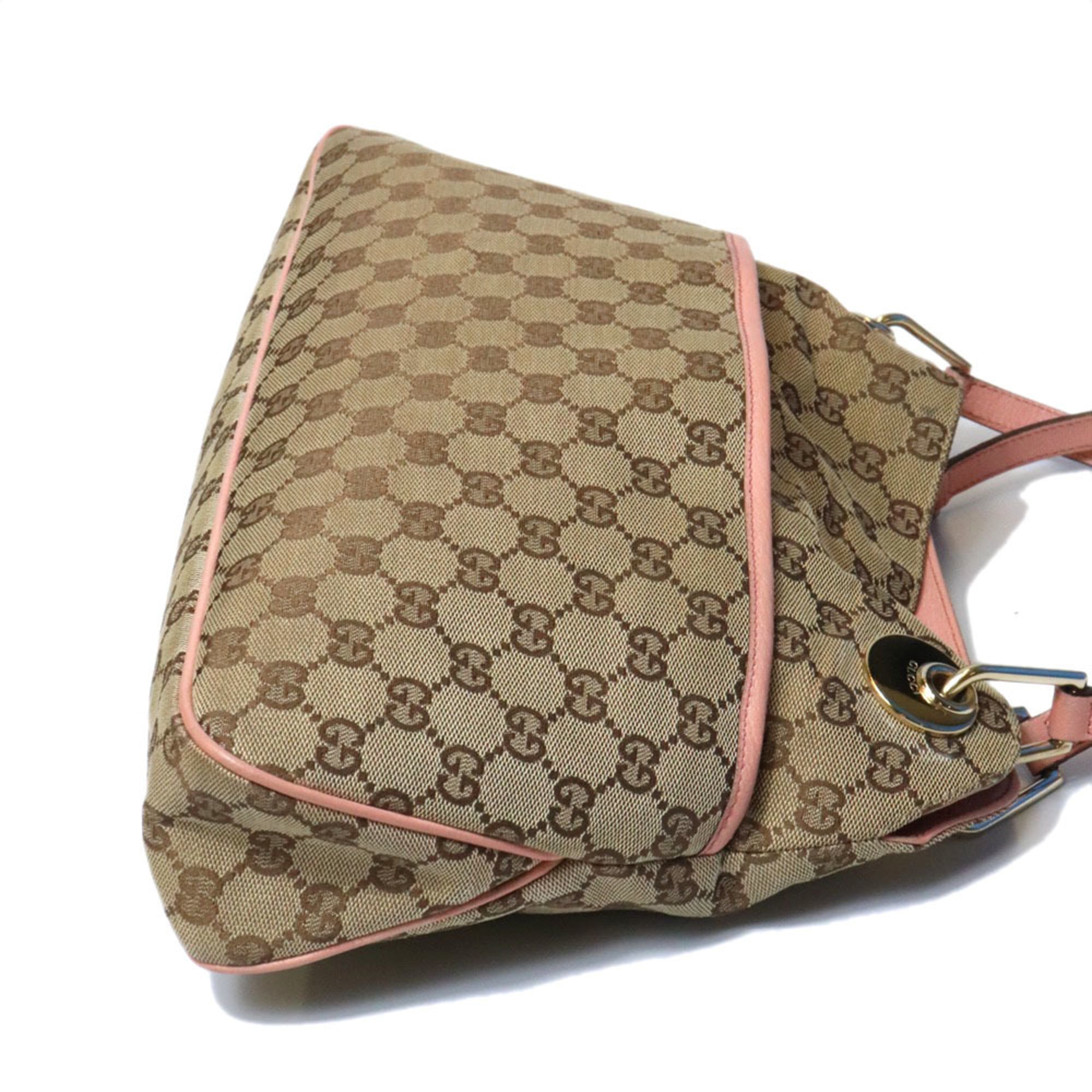 Gucci Beige Beige Pink Gg Canvas Tote Bag (Pre-Owned)