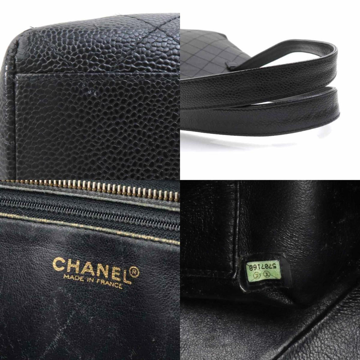 Chanel Black Grained Calfskin Shoulder Bag (Pre-Owned)