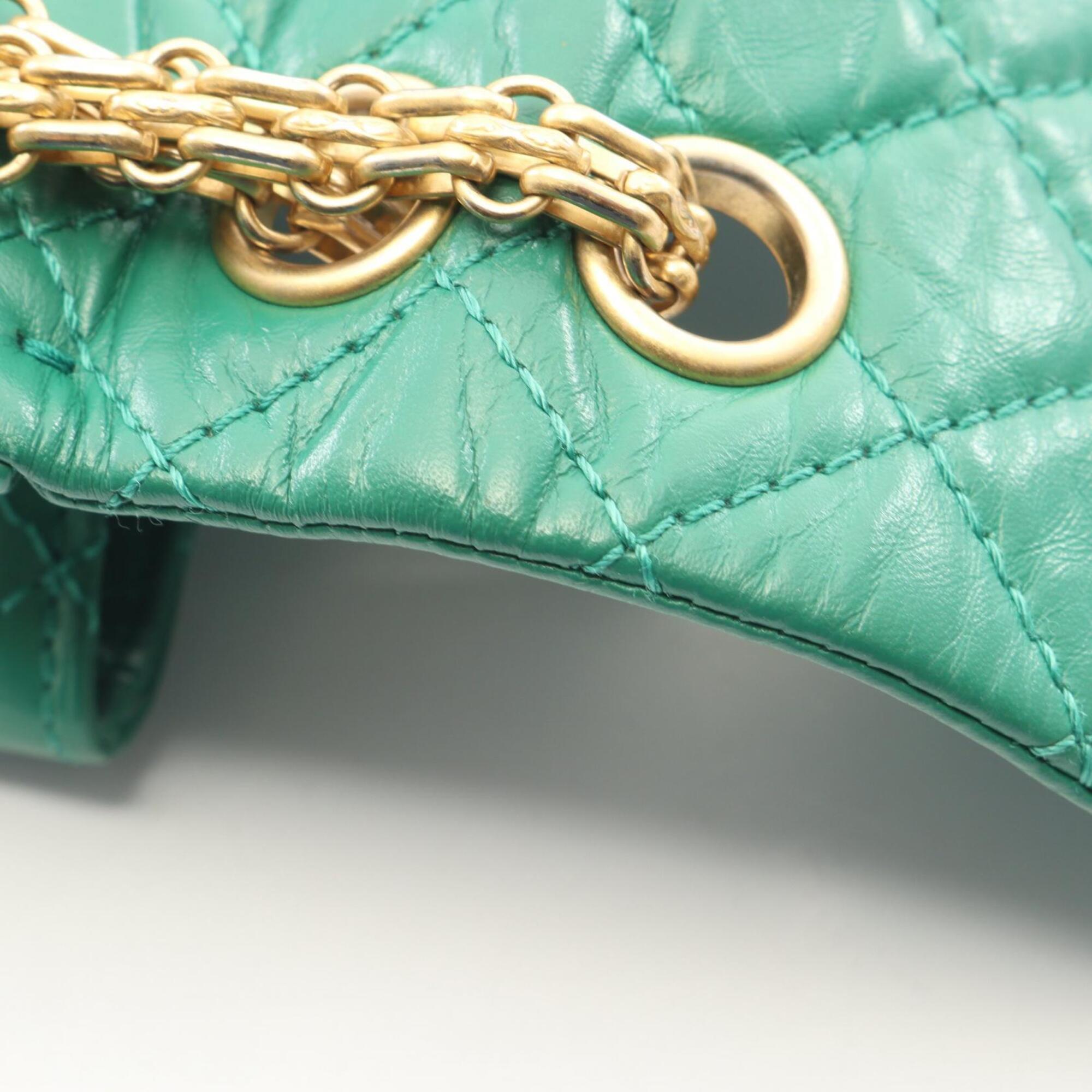 Chanel Green Leather Handbag Shoulder Bag (Pre-Owned)